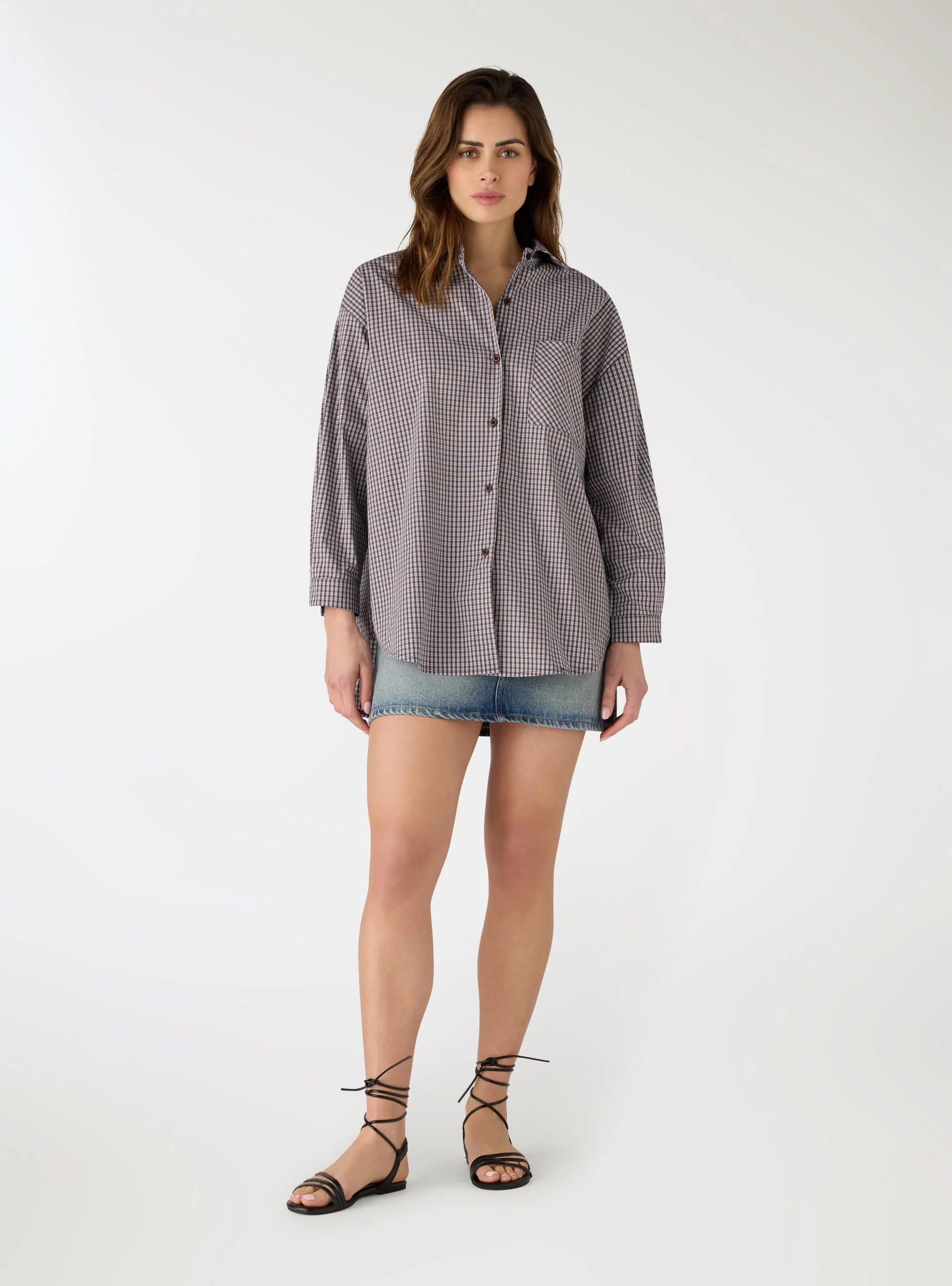 Camicia over a quadretti con taschino