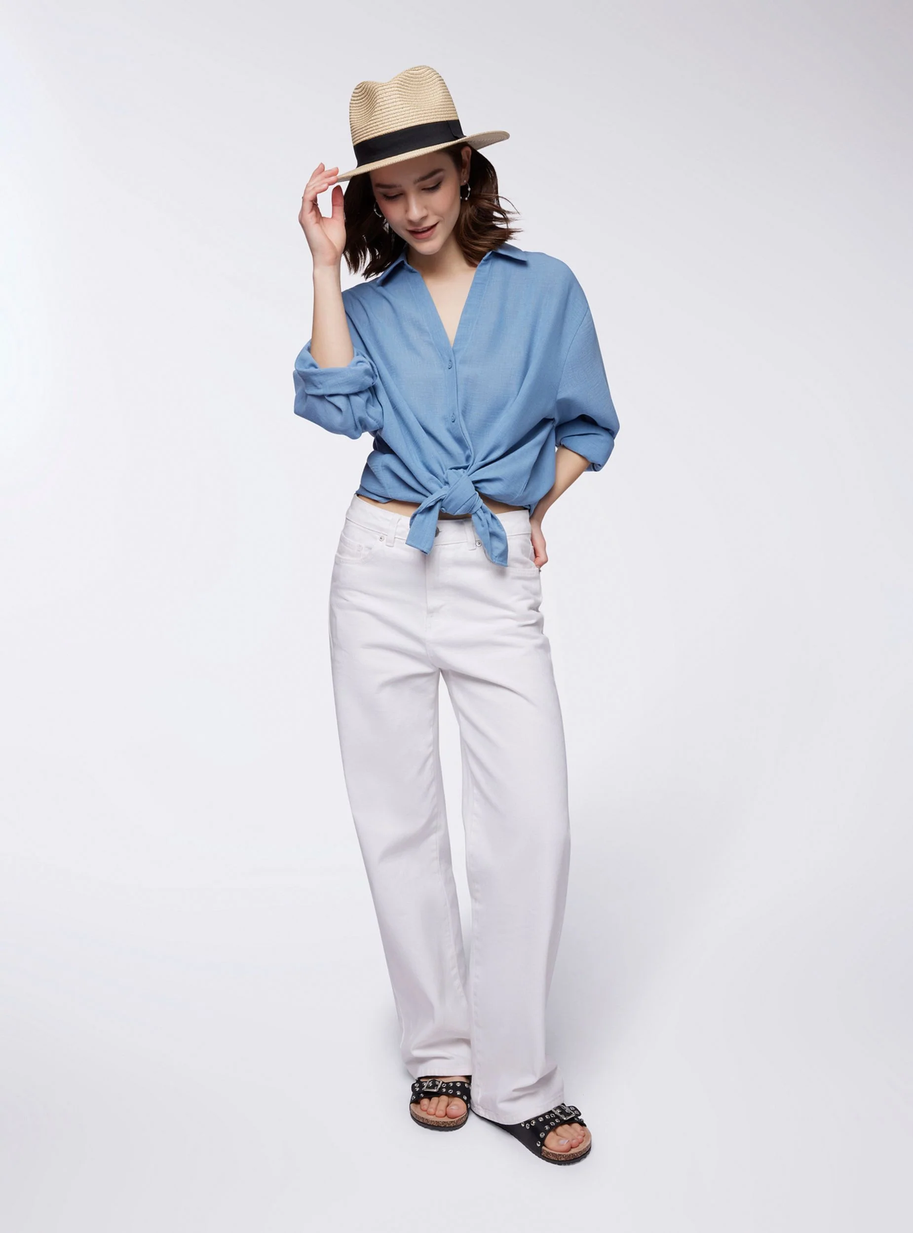 Camicia over tessuto leggero
