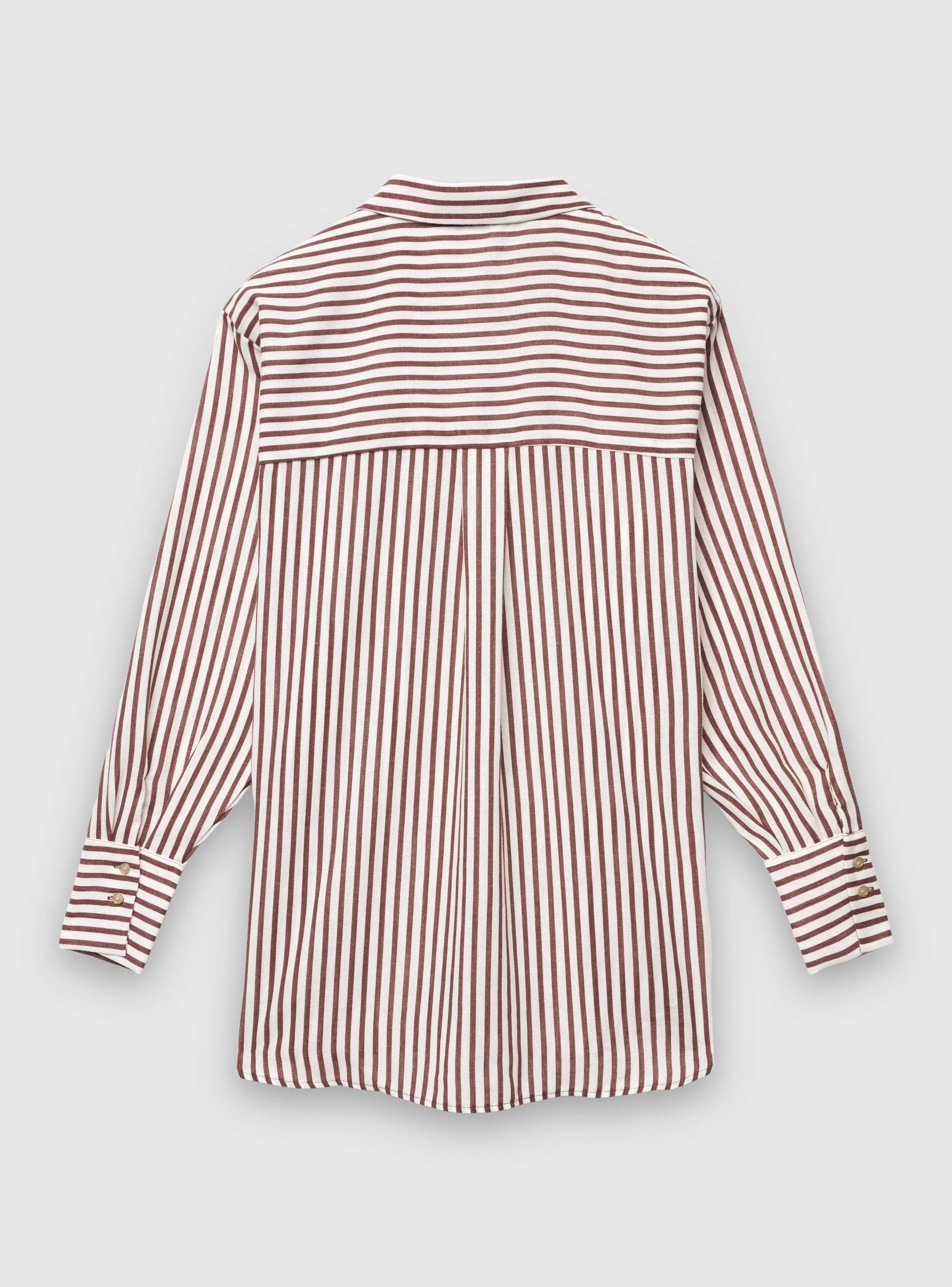 Camicia oversize a righe effetto lino - Image 5