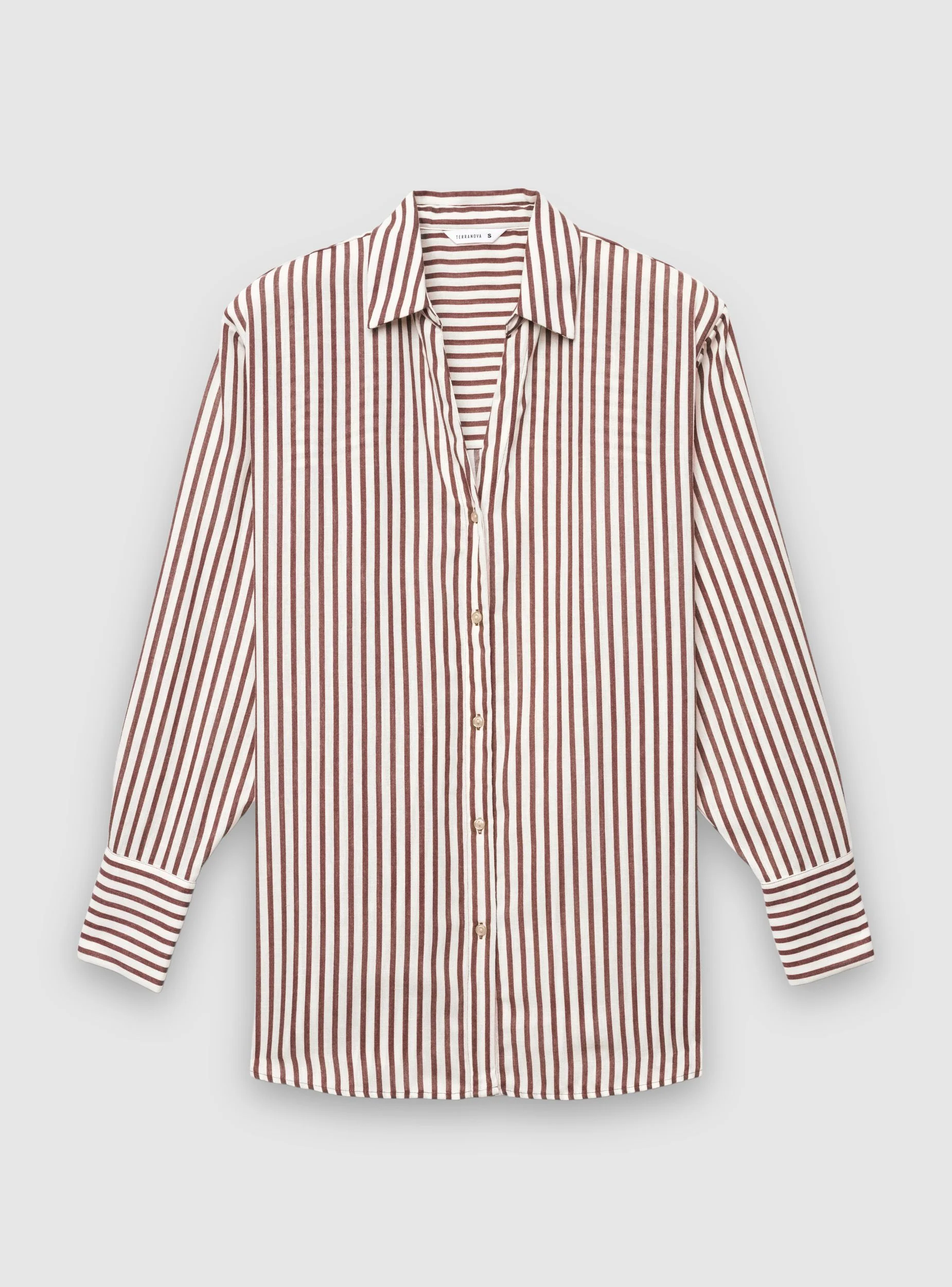 Camicia oversize a righe effetto lino - Image 7