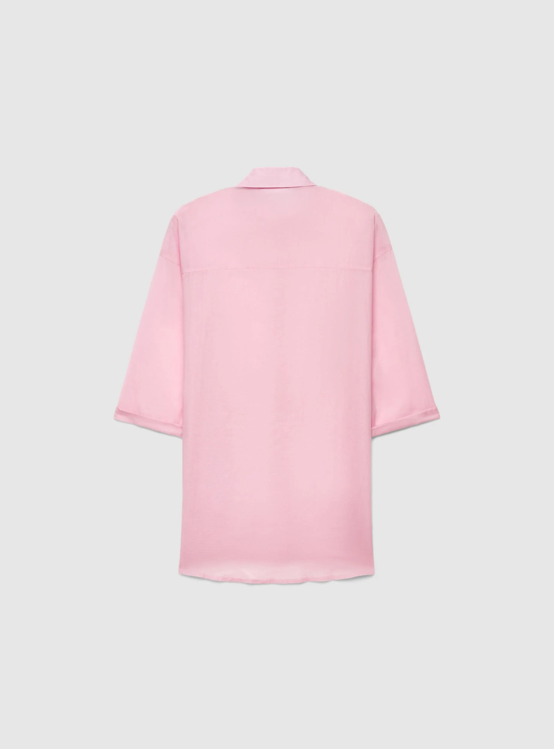 Camicia oversize a tinta unita - Image 2