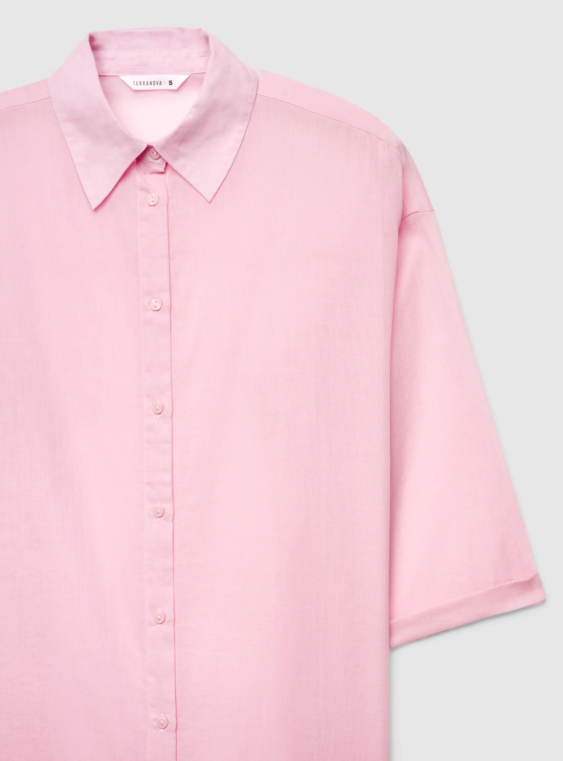 Camicia oversize a tinta unita - Image 3