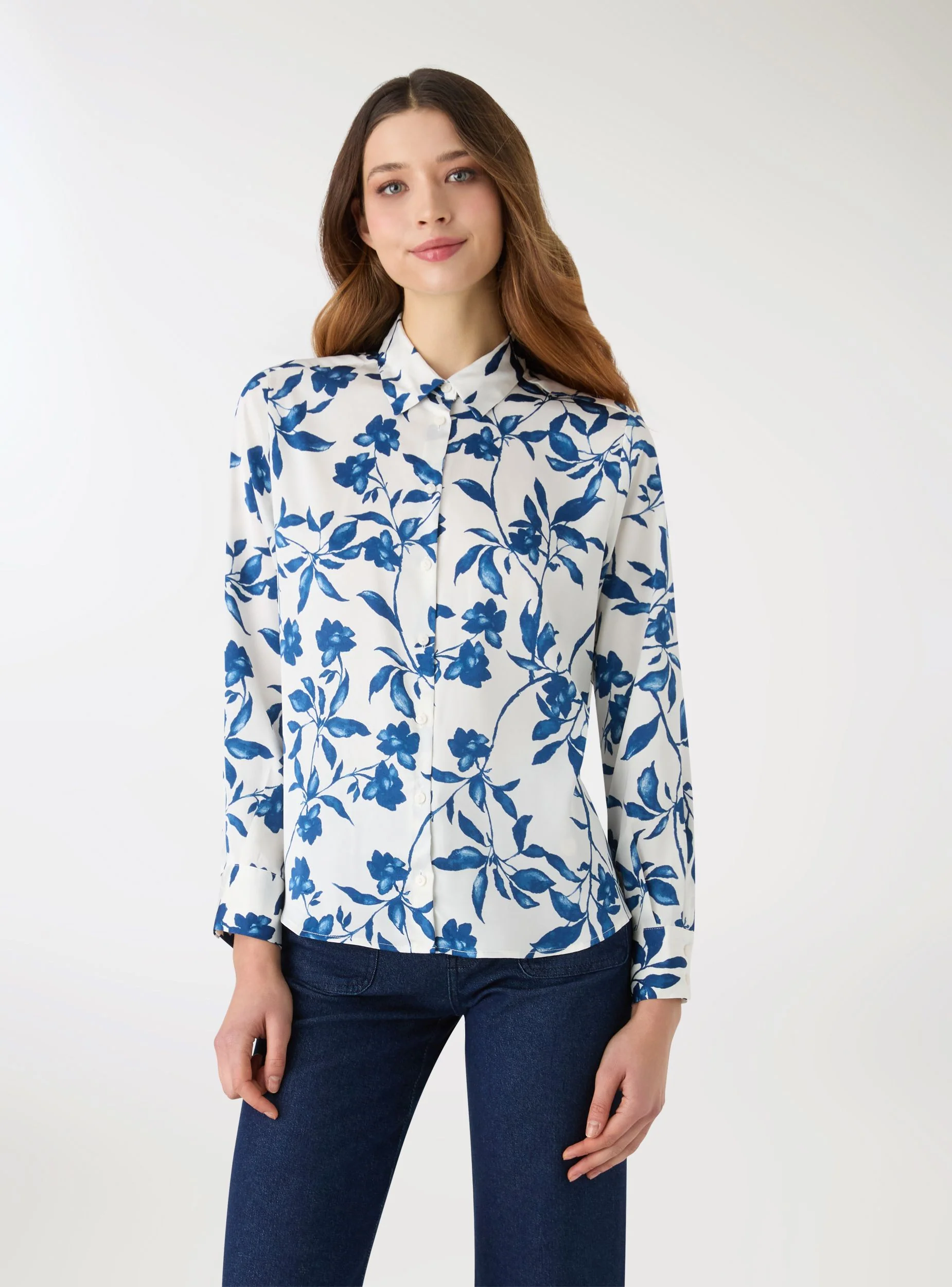 Camicia oversize con stampa floreale satin - Image 2