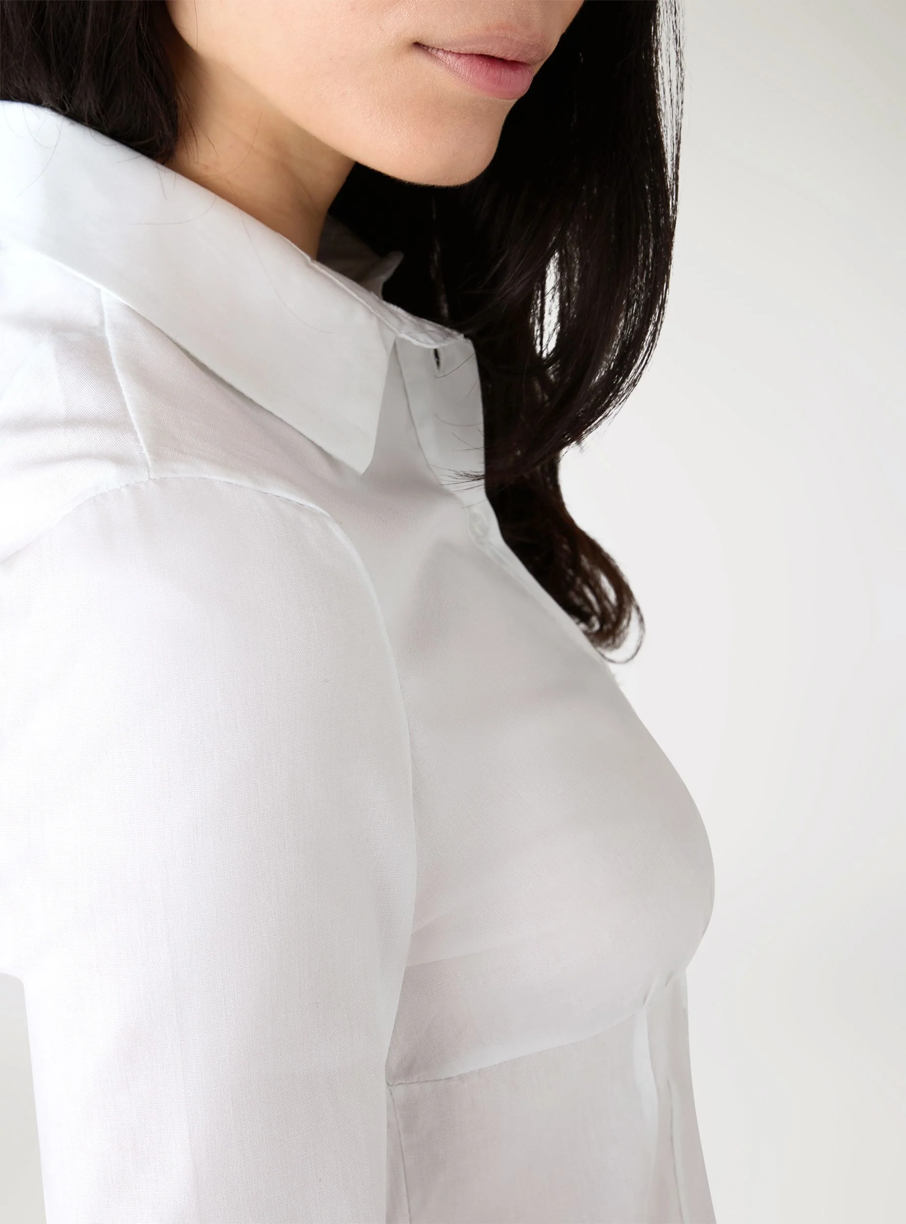 Camicia popeline con corsetto a tinta unita - Image 3