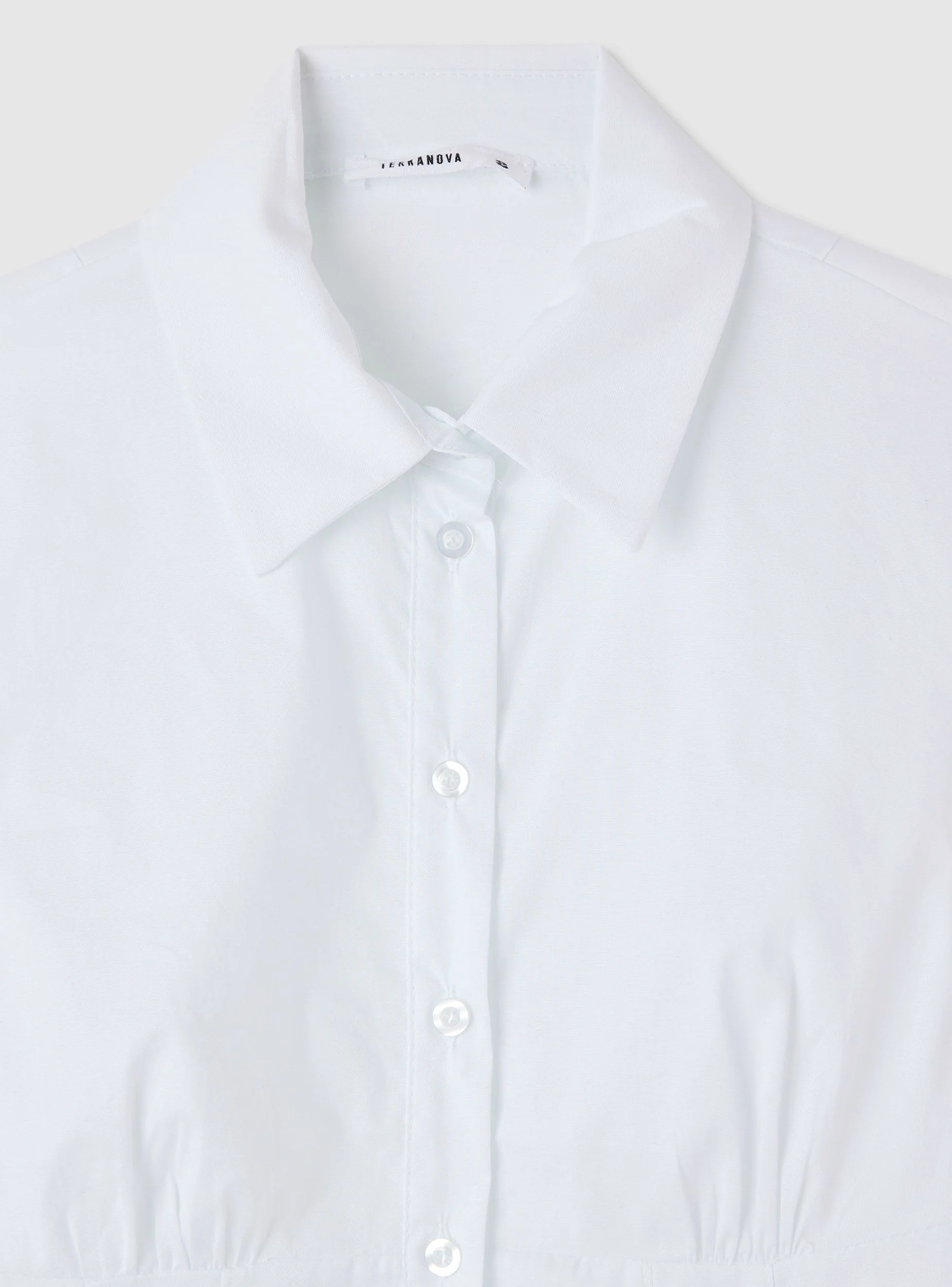 Camicia popeline con corsetto a tinta unita - Image 7