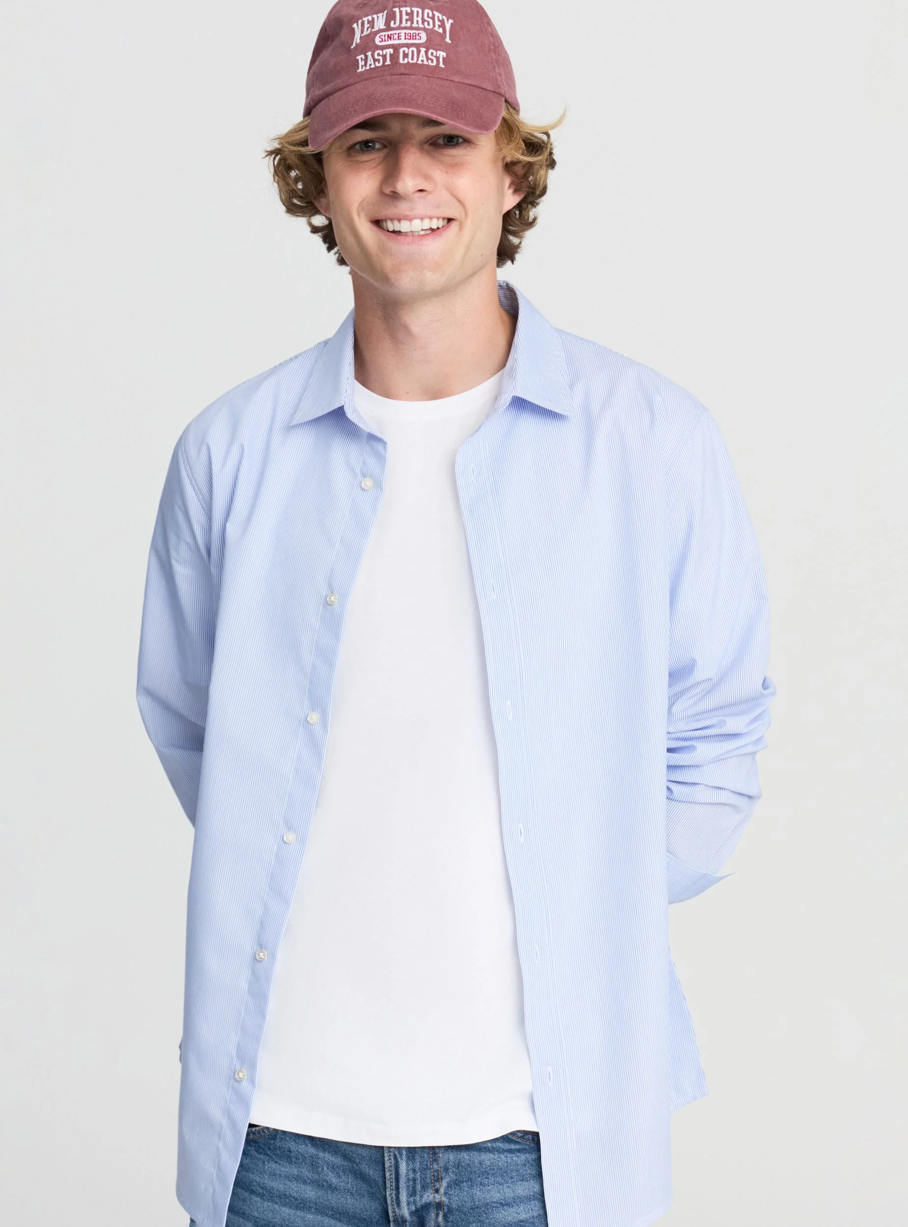 Camicia popeline stretch microrighe