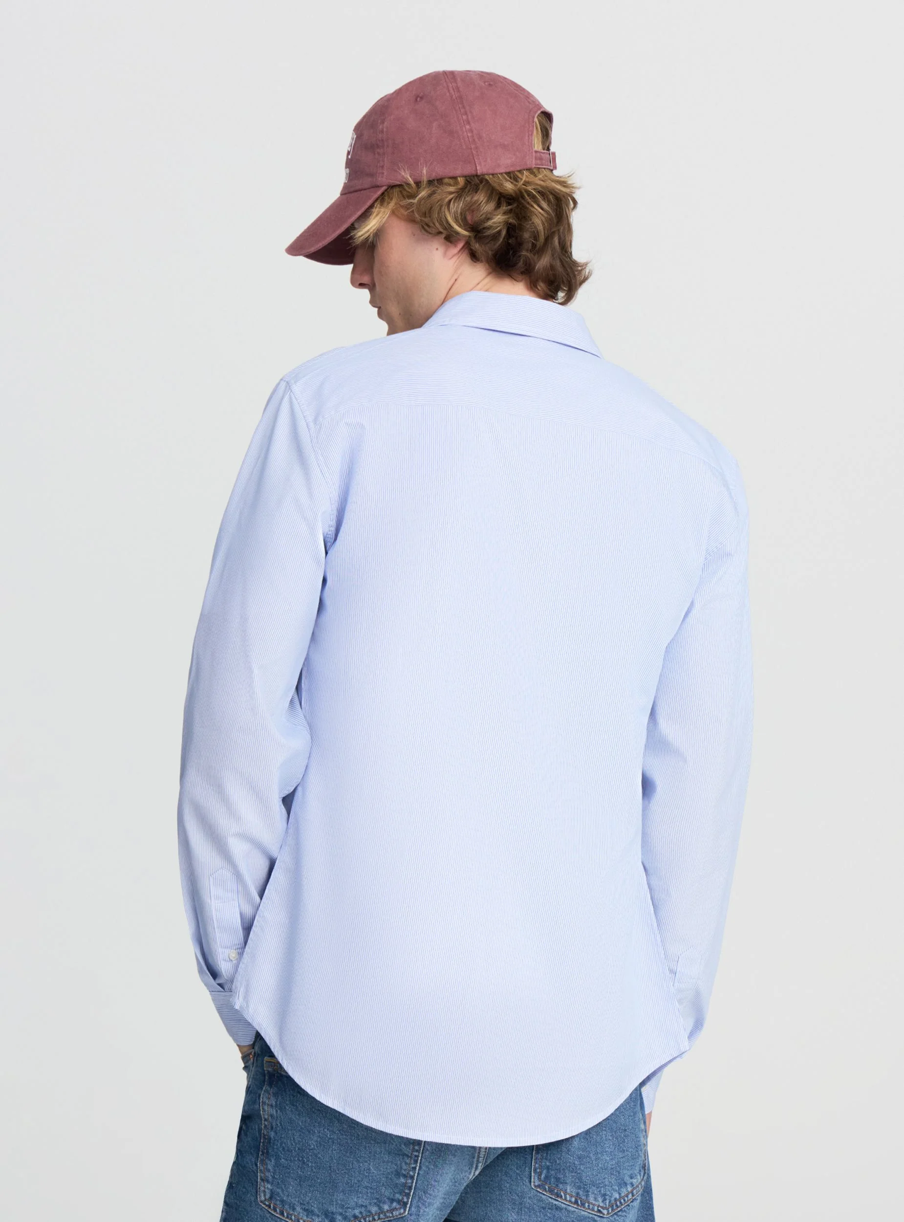 Camicia popeline stretch microrighe - Image 3