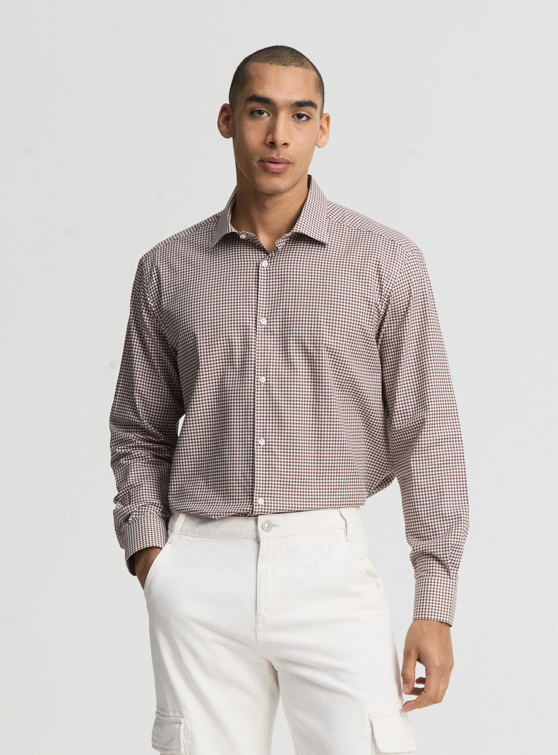 Camicia regular a quadretti - Image 4