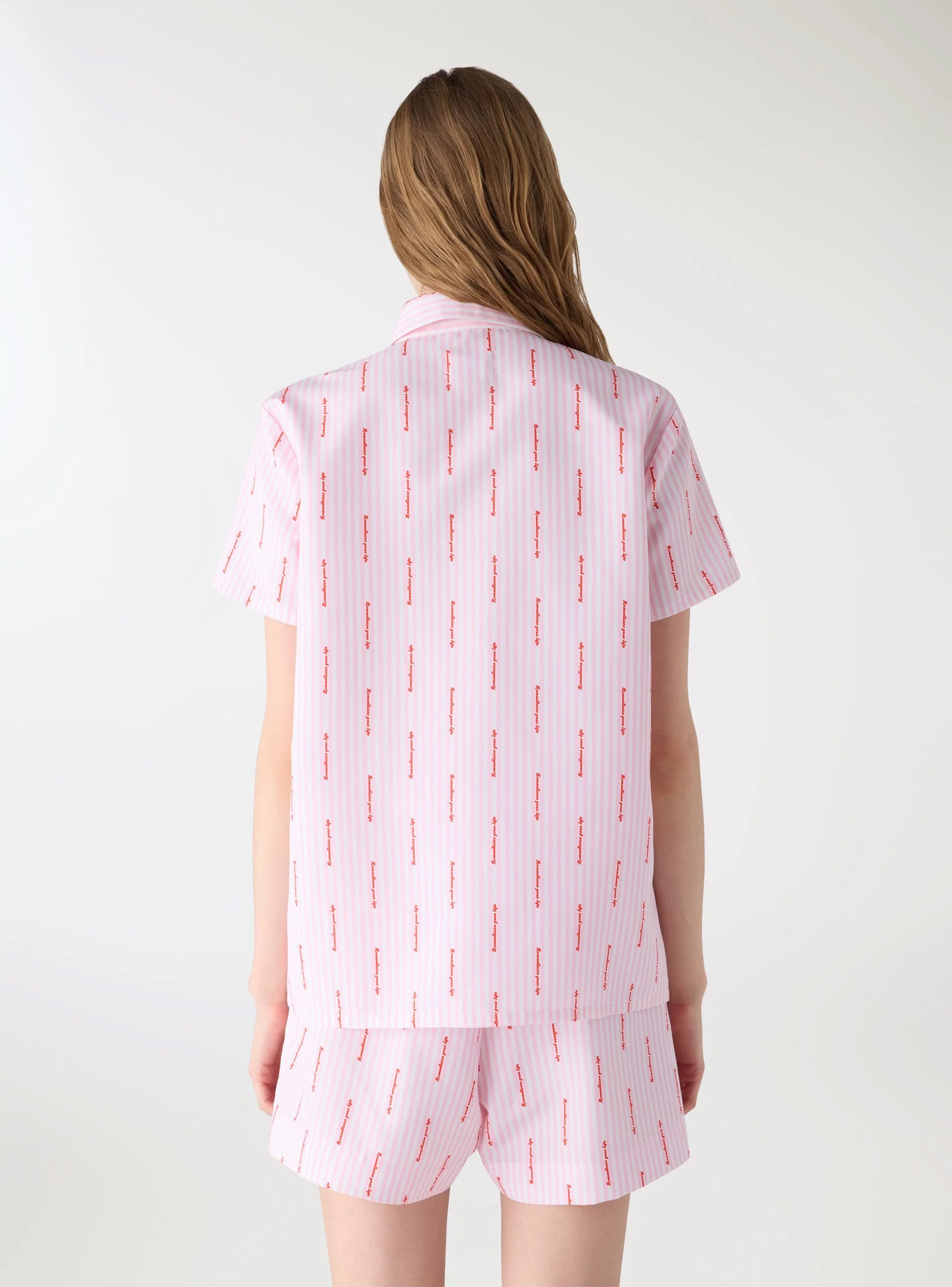 Camicia regular a righe con scritta TRNPOPLAB - Image 3