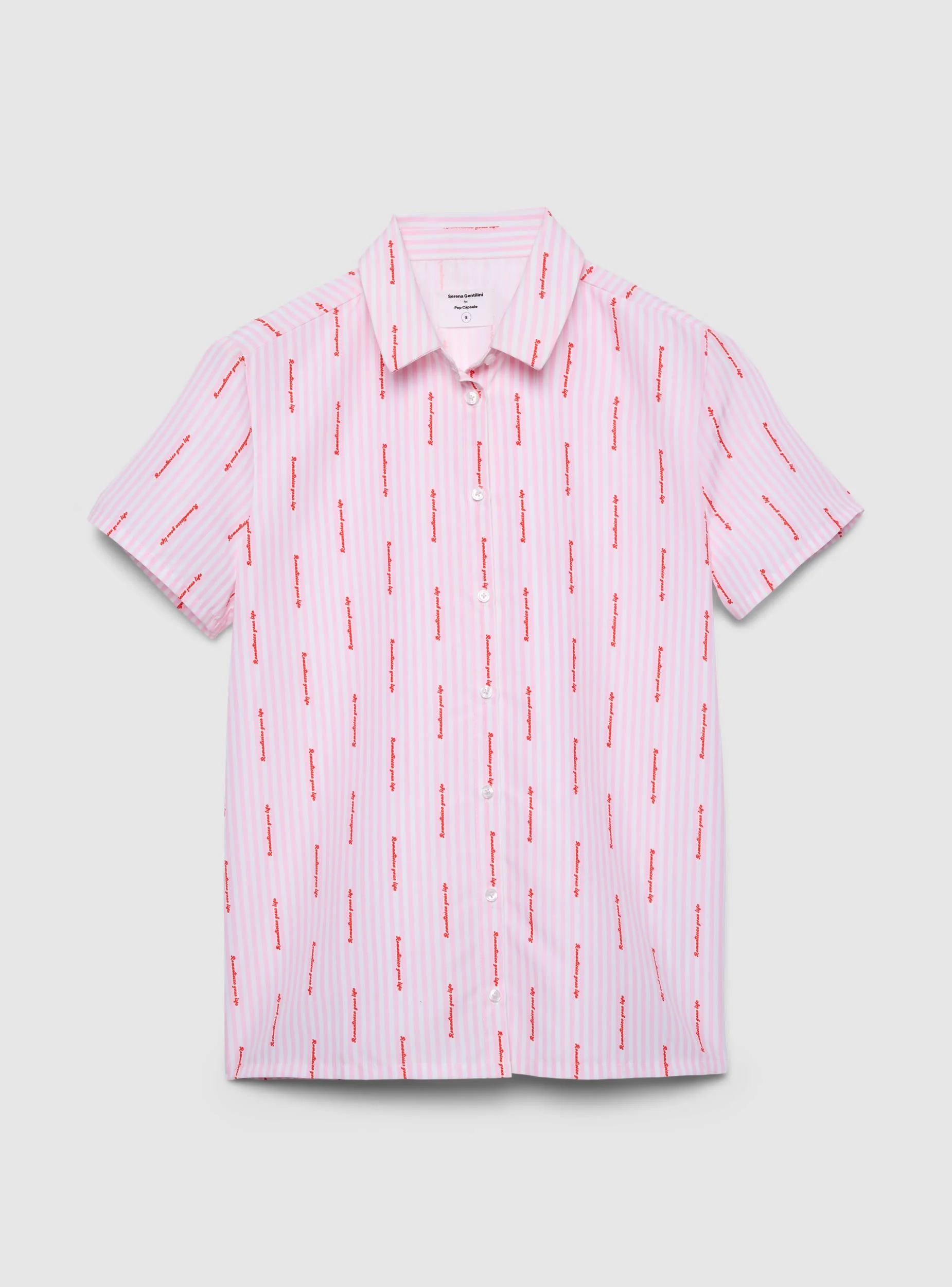 Camicia regular a righe con scritta TRNPOPLAB - Image 7