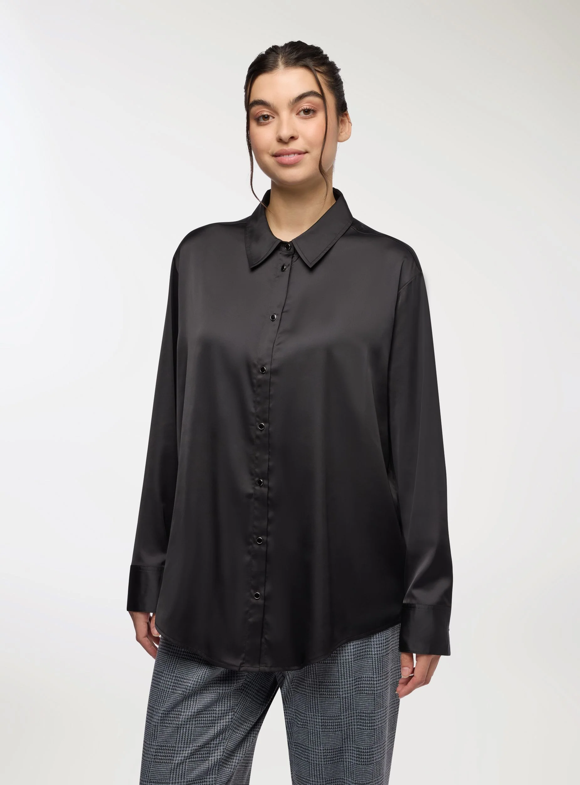 Camicia satin tinta unita - Image 4