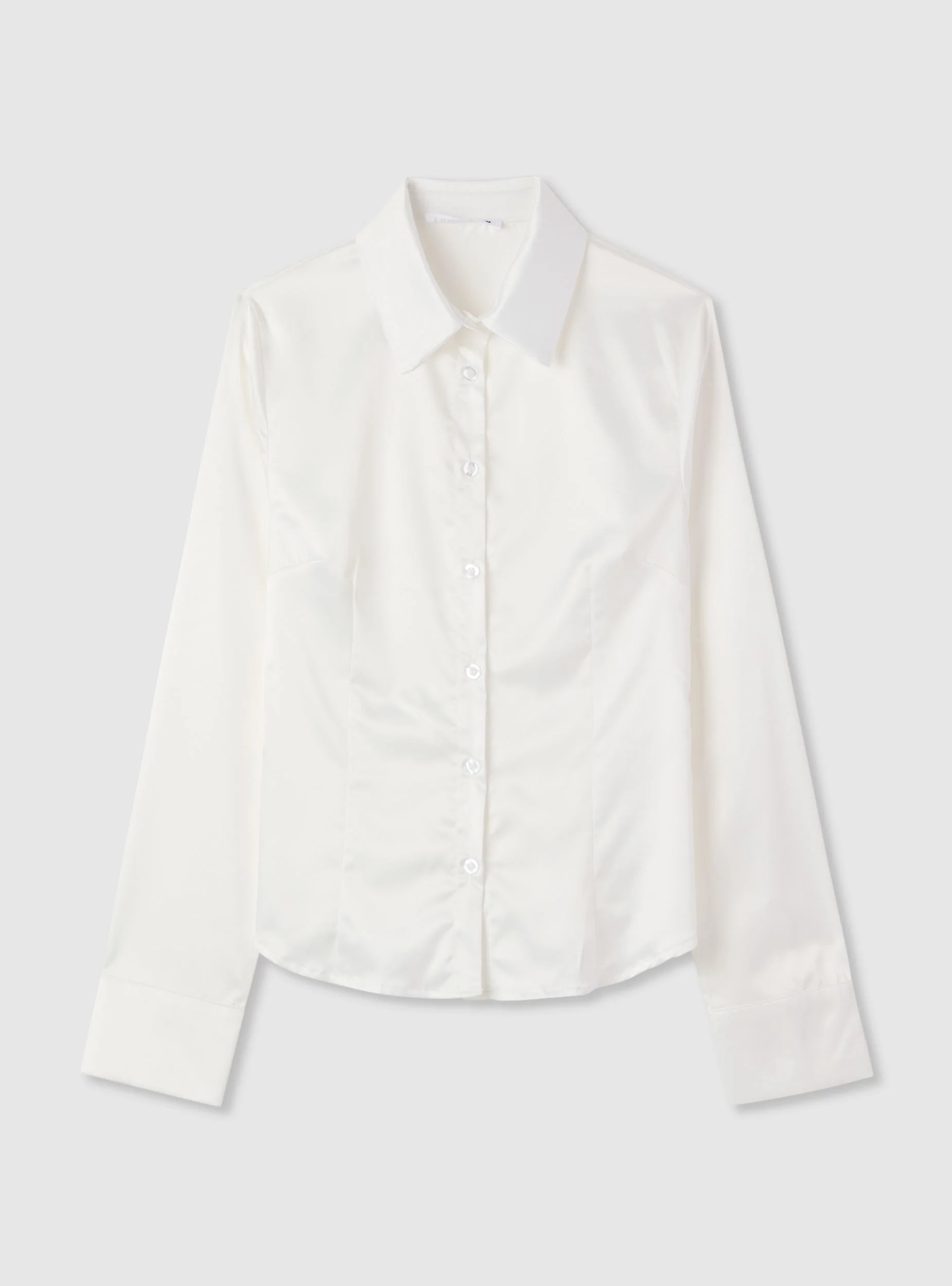 Camicia slim tinta unita satin - Image 6
