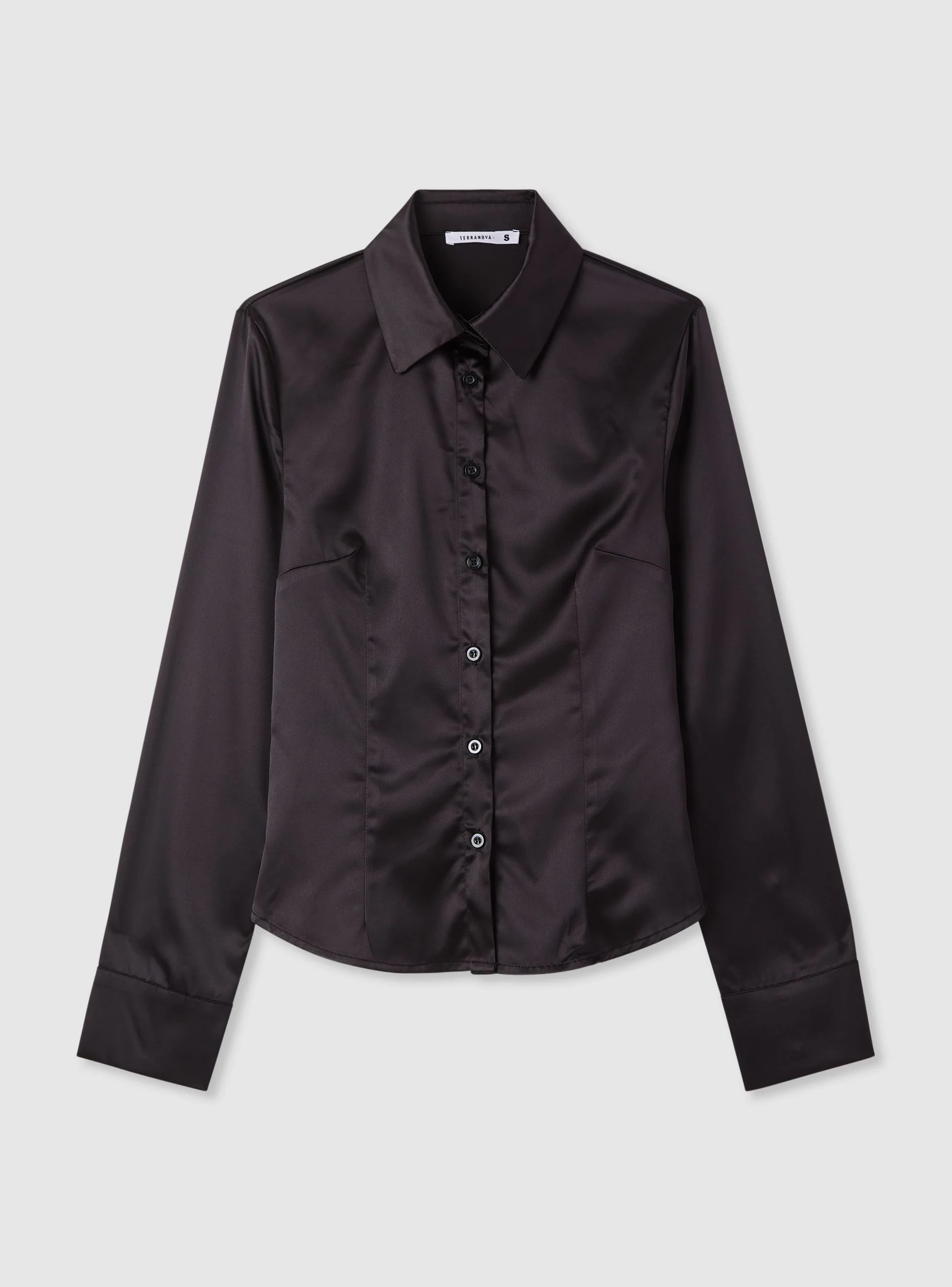 Camicia slim tinta unita satin - Image 5