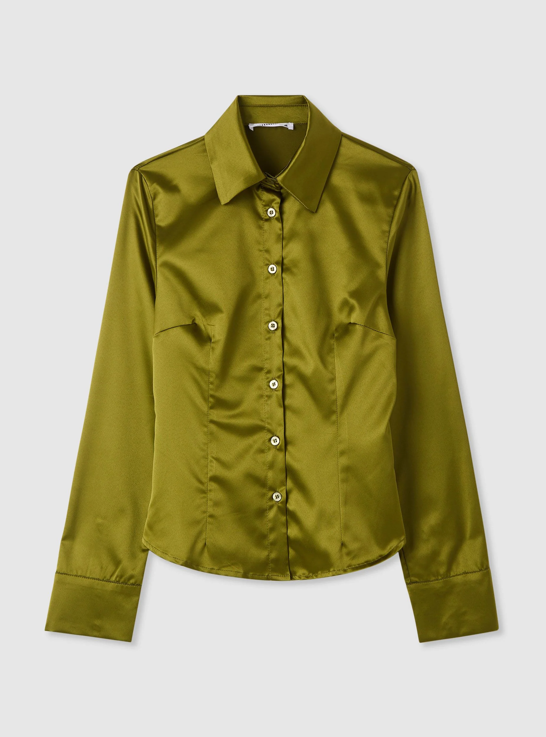 Camicia slim tinta unita satin - Image 5