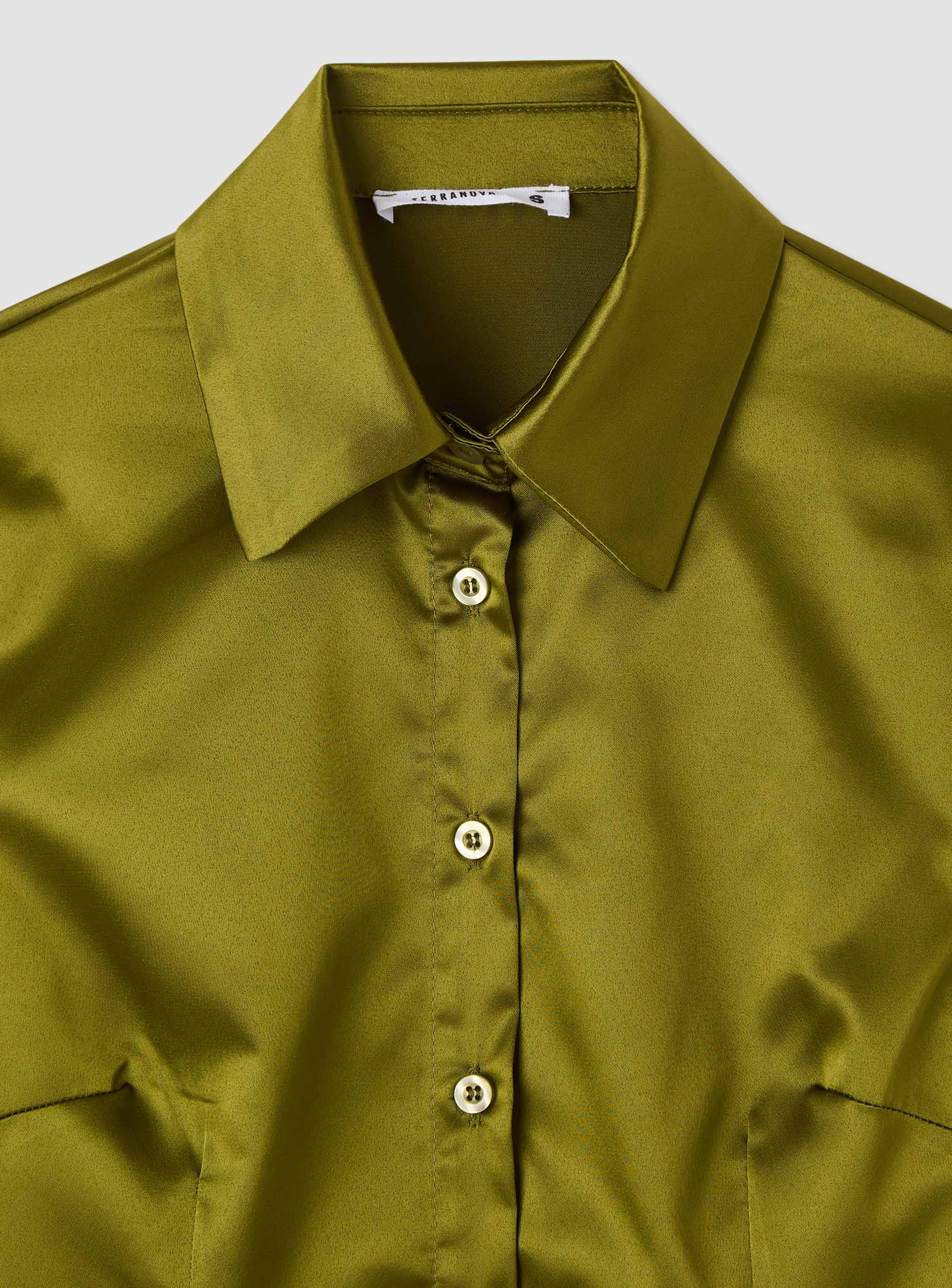 Camicia slim tinta unita satin - Image 7