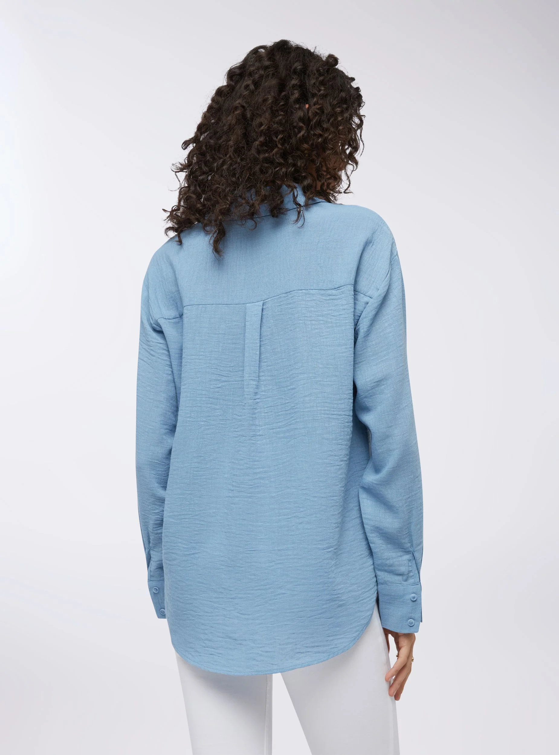 Camicia tessuto leggero con tasca - Image 4