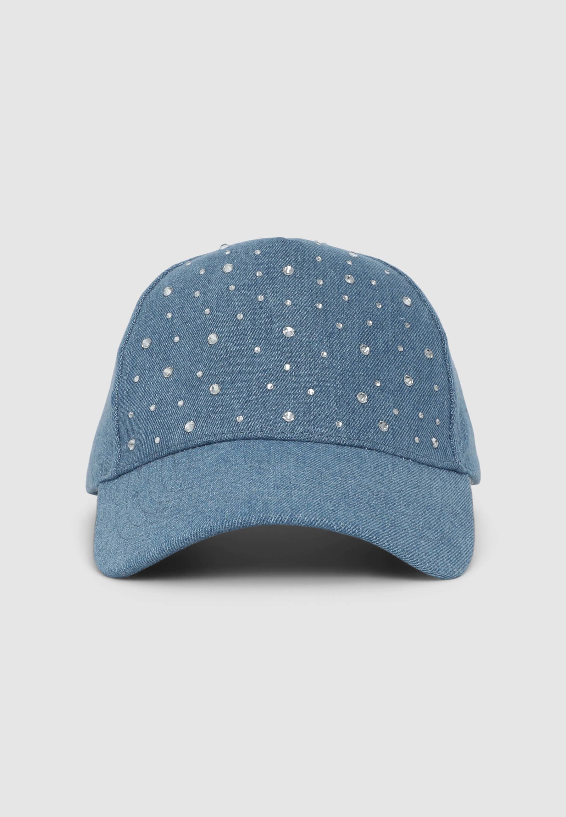 Cappellino baseball in denim con strass - Image 4