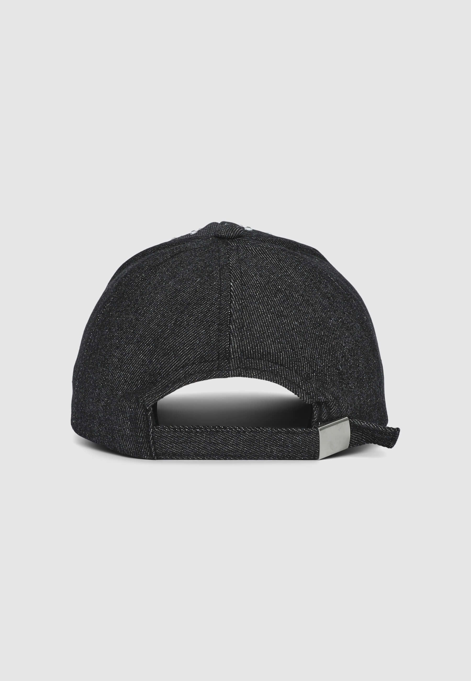 Cappellino baseball in denim con strass - Image 3