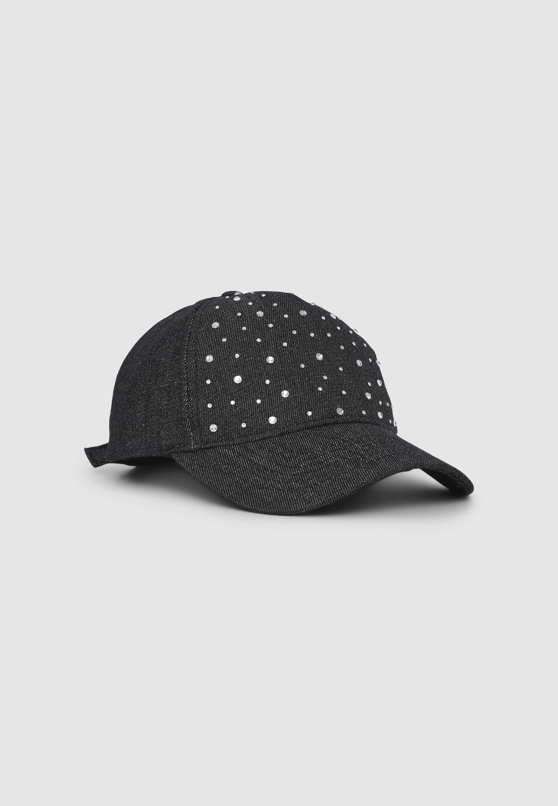 Cappellino baseball in denim con strass - Image 5