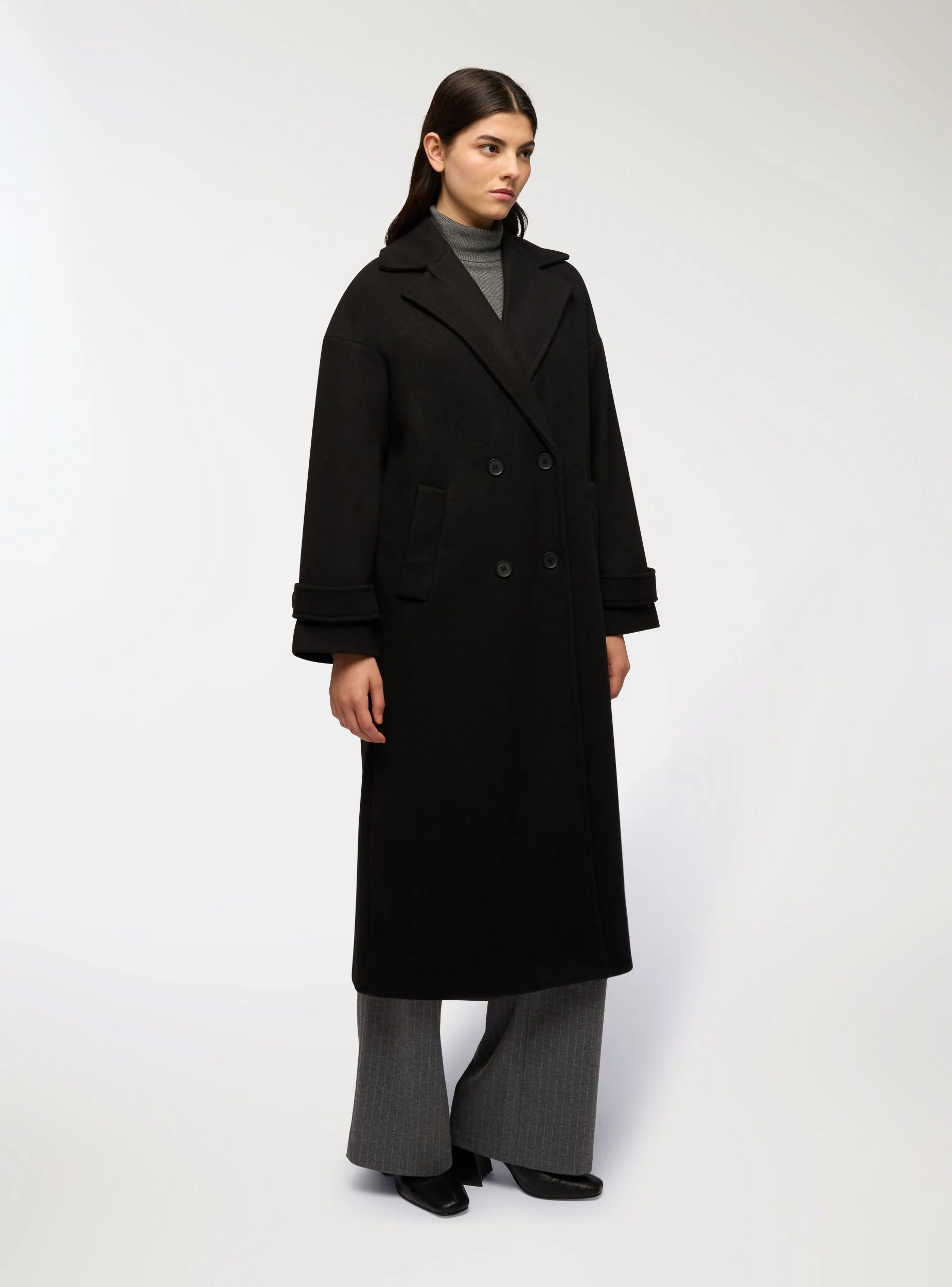 Cappotto doppiopetto lungo over - Image 3