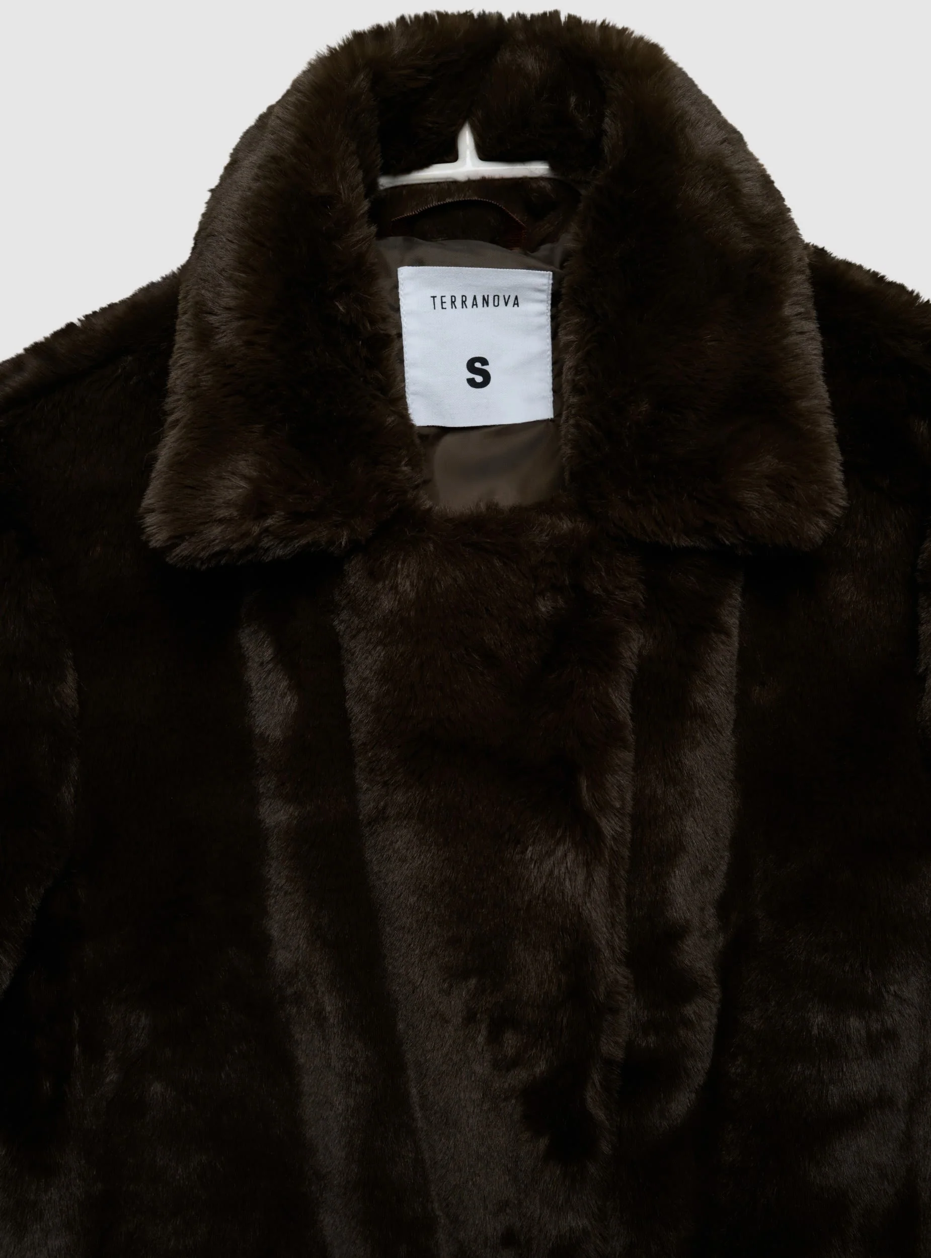 Cappotto in similpelliccia collo con revers - Image 5