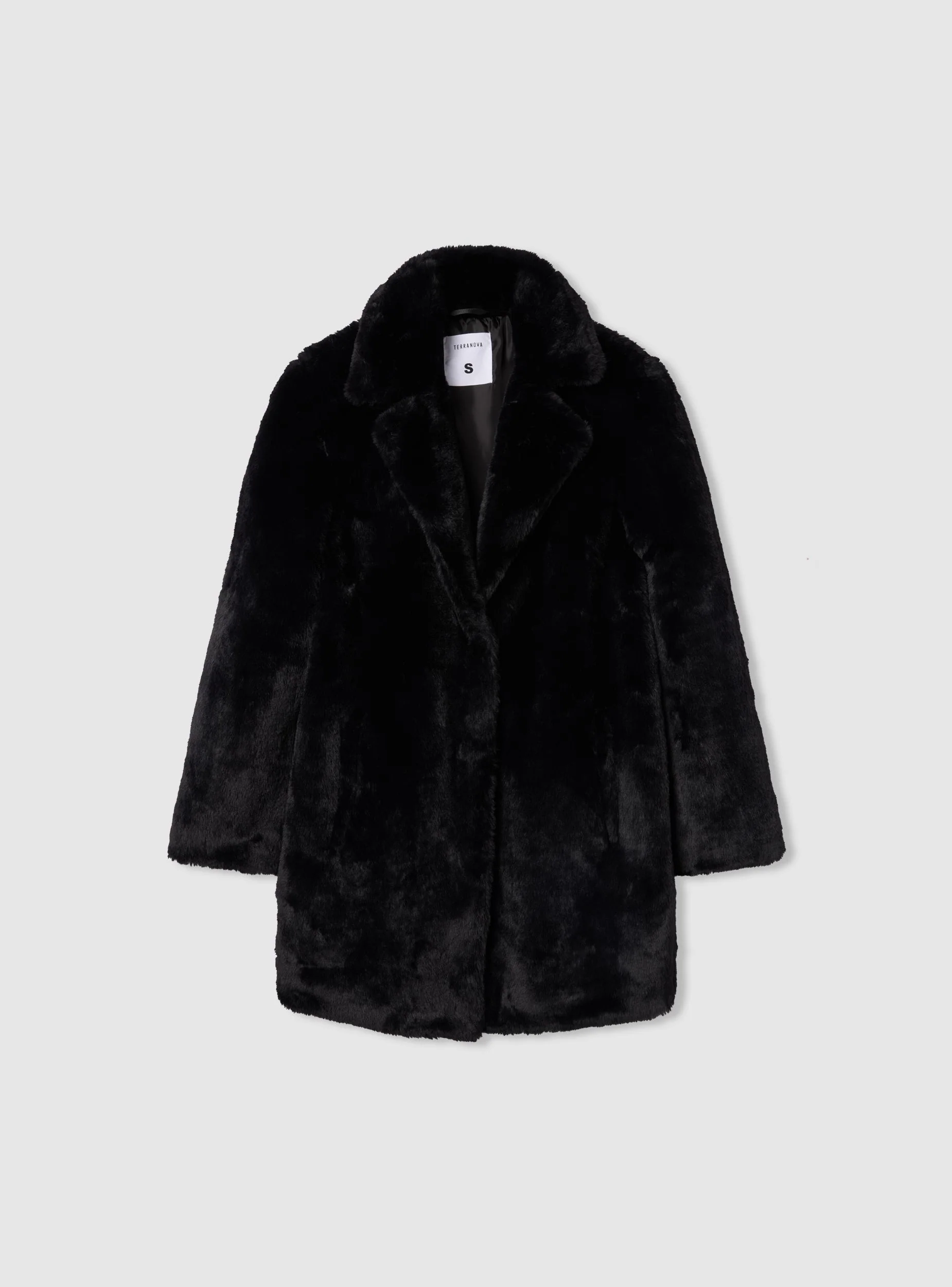 Cappotto in similpelliccia collo con revers - Image 5