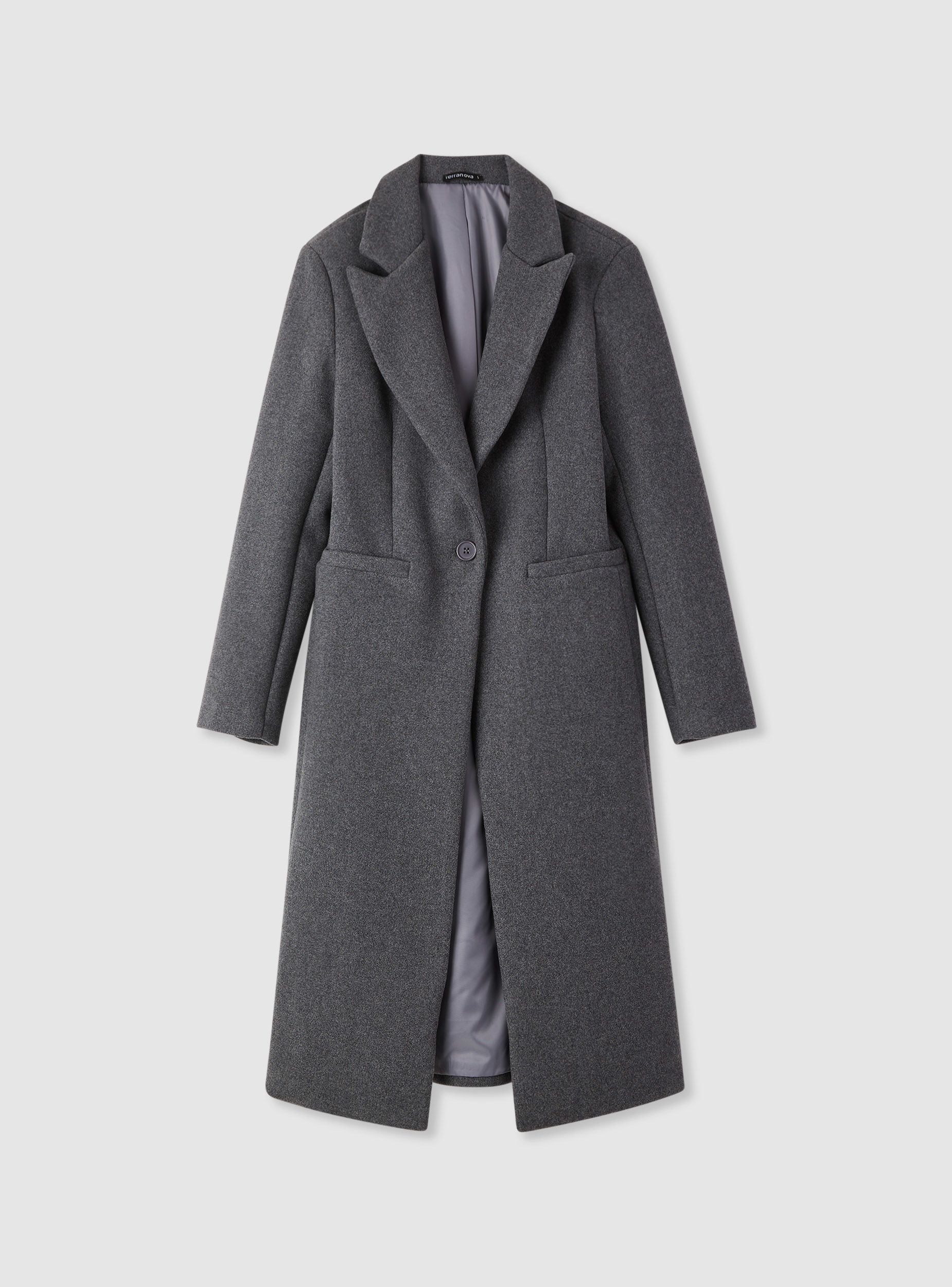 Cappotto lungo monopetto in misto lana - Image 3