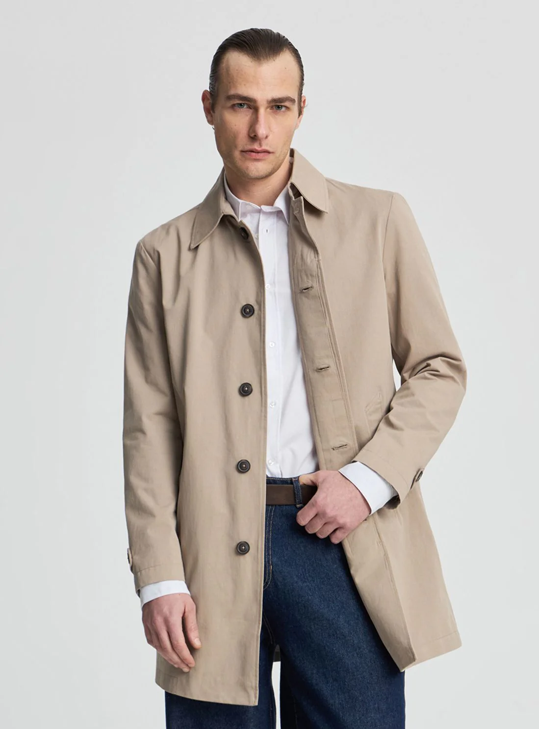 Cappotto trench tinta unita - Image 4
