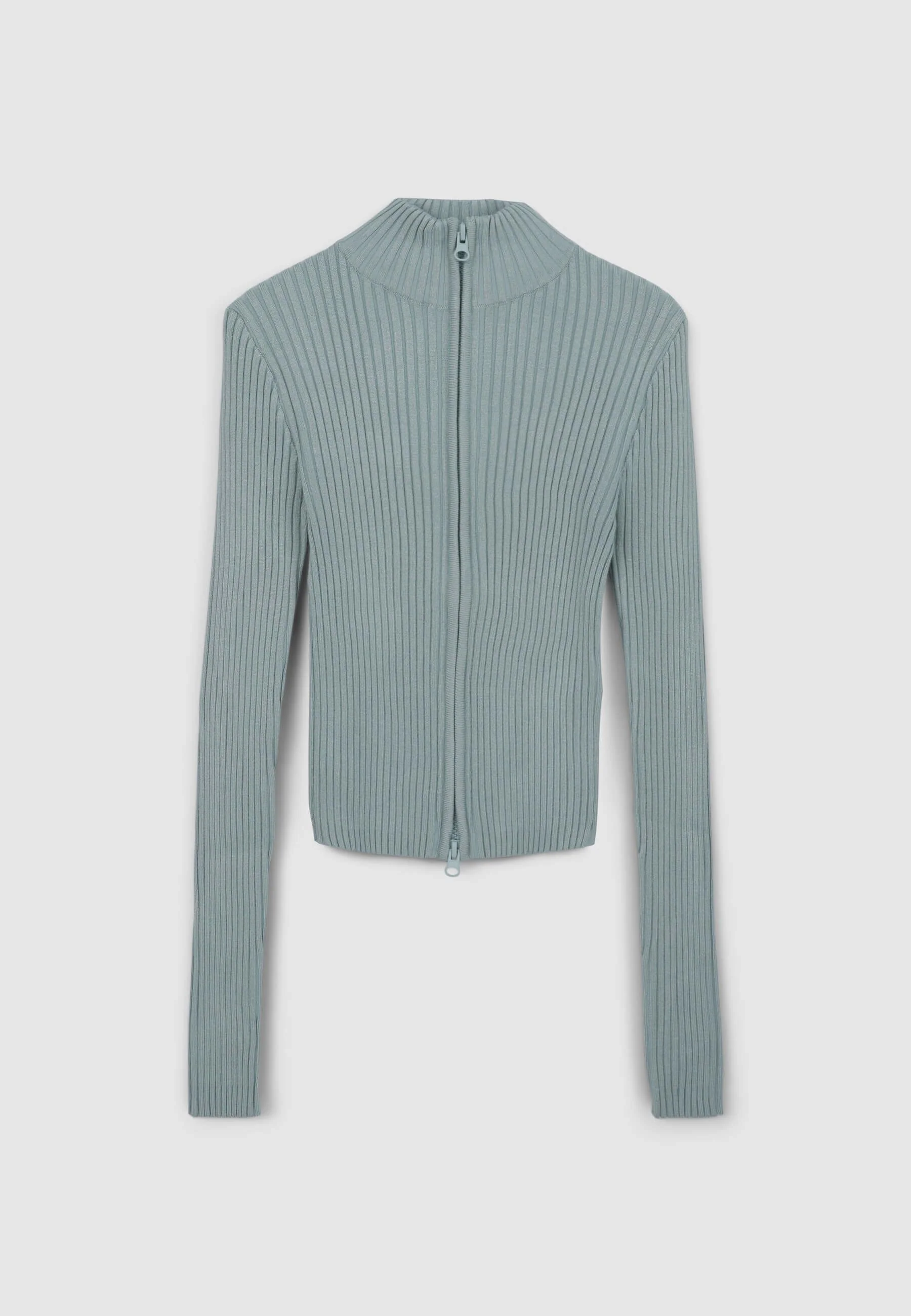 Cardigan a costine con zip - Image 4