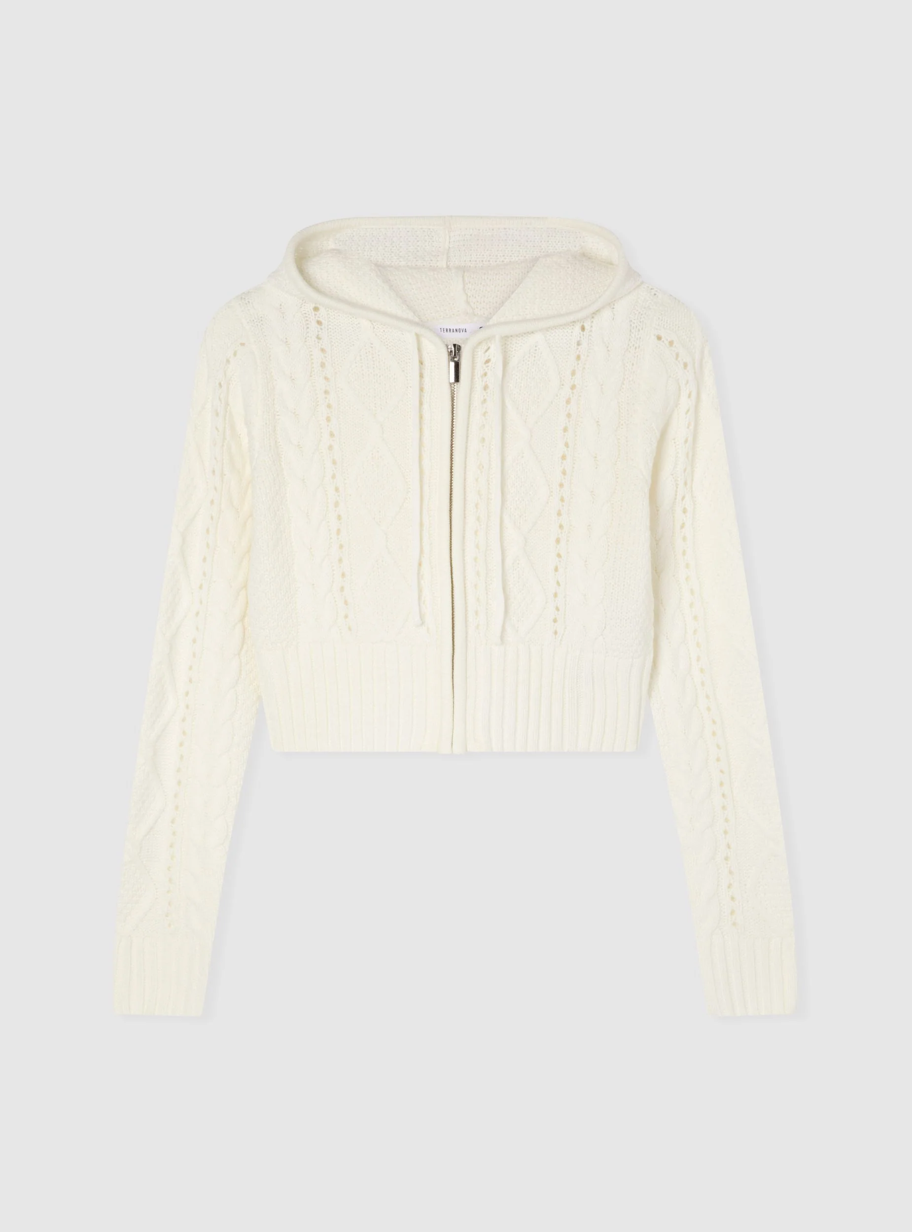 Cardigan a trecce con cappuccio - Image 7