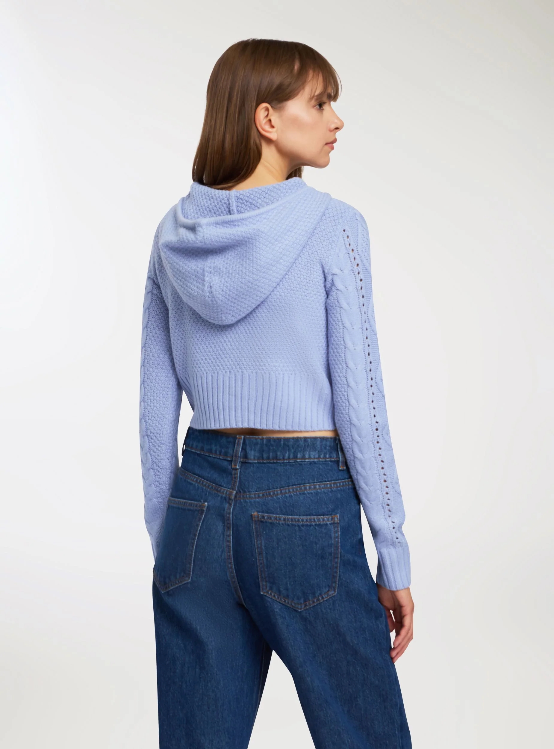 Cardigan a trecce con cappuccio - Image 4