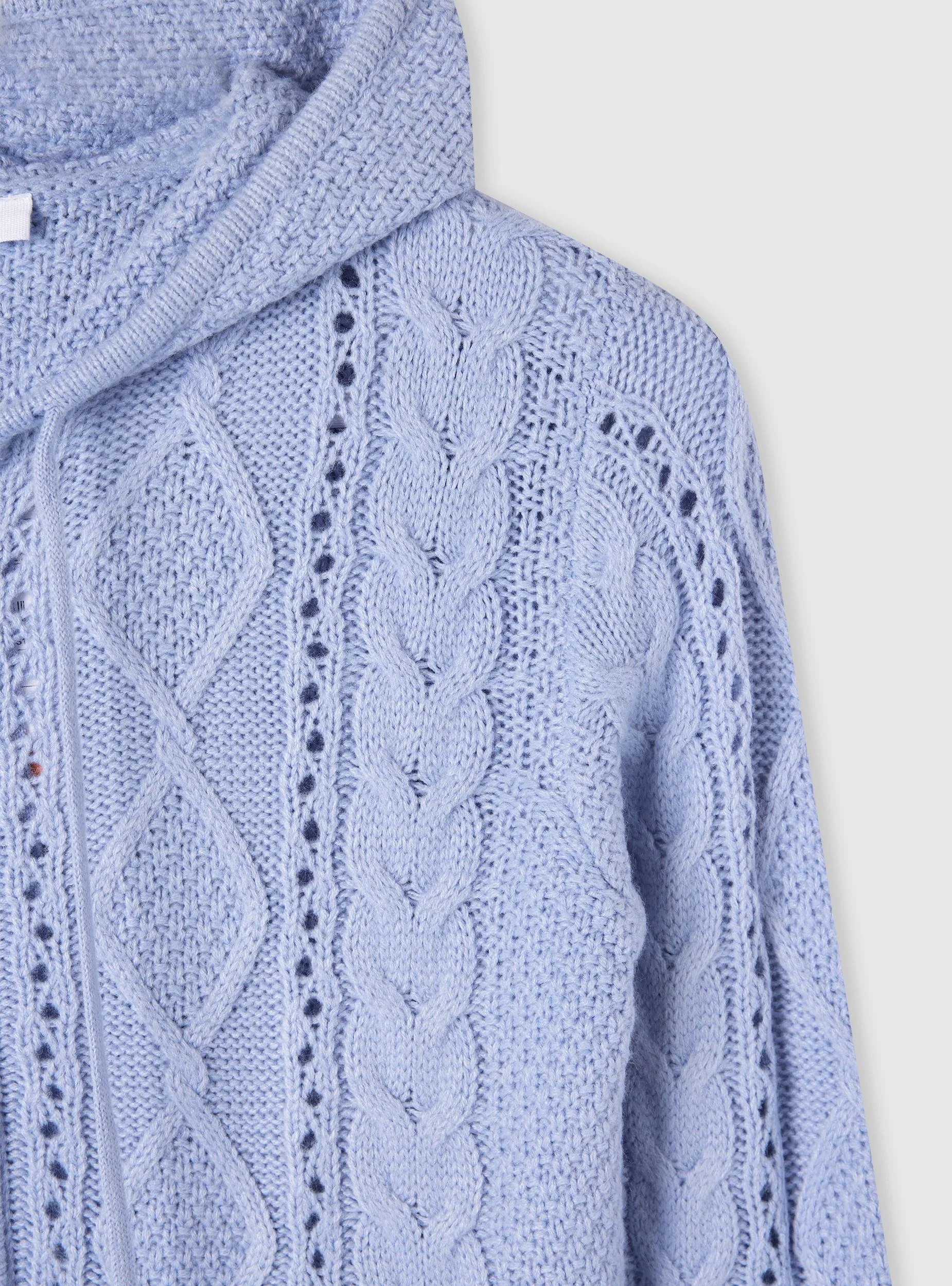 Cardigan a trecce con cappuccio - Image 7