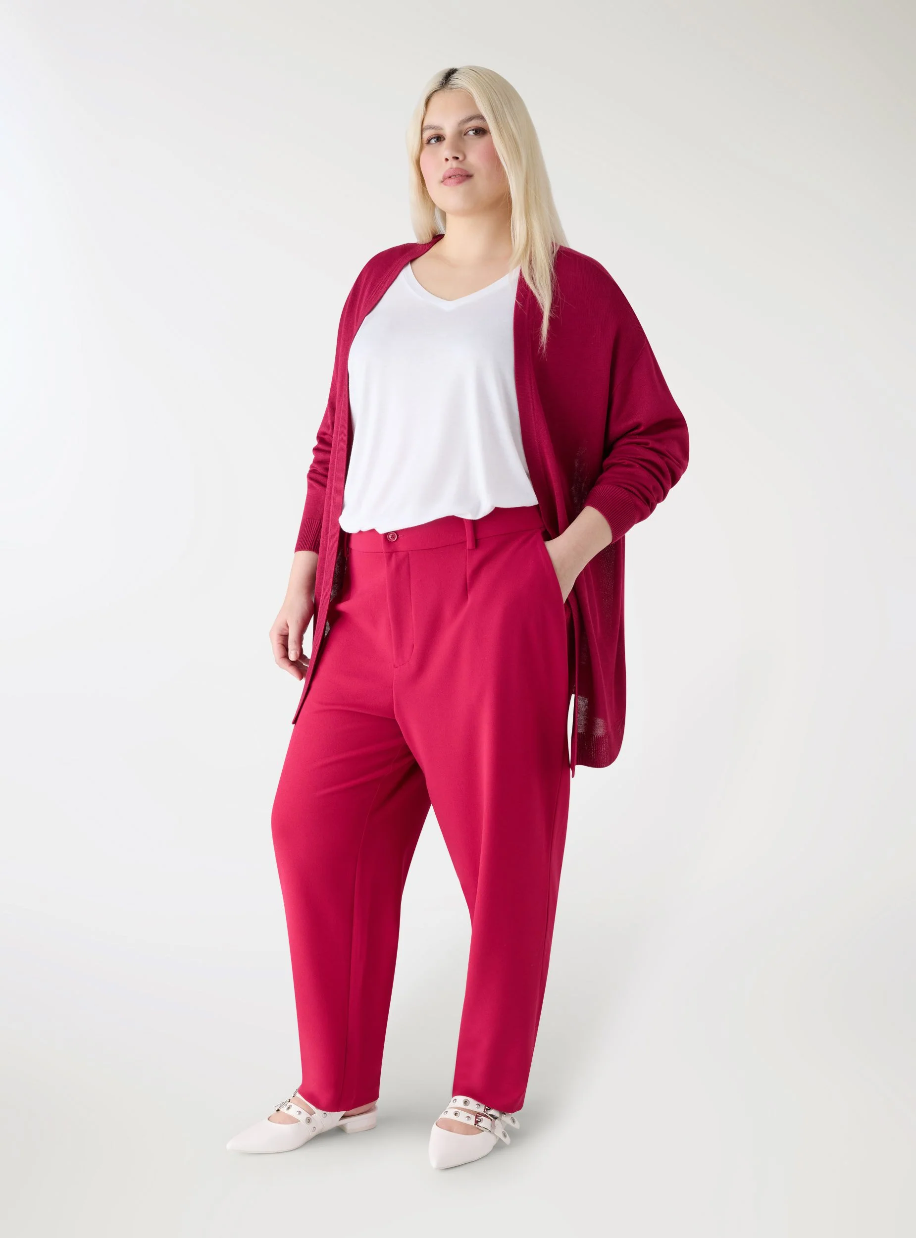 Cardigan aperto tinta unita