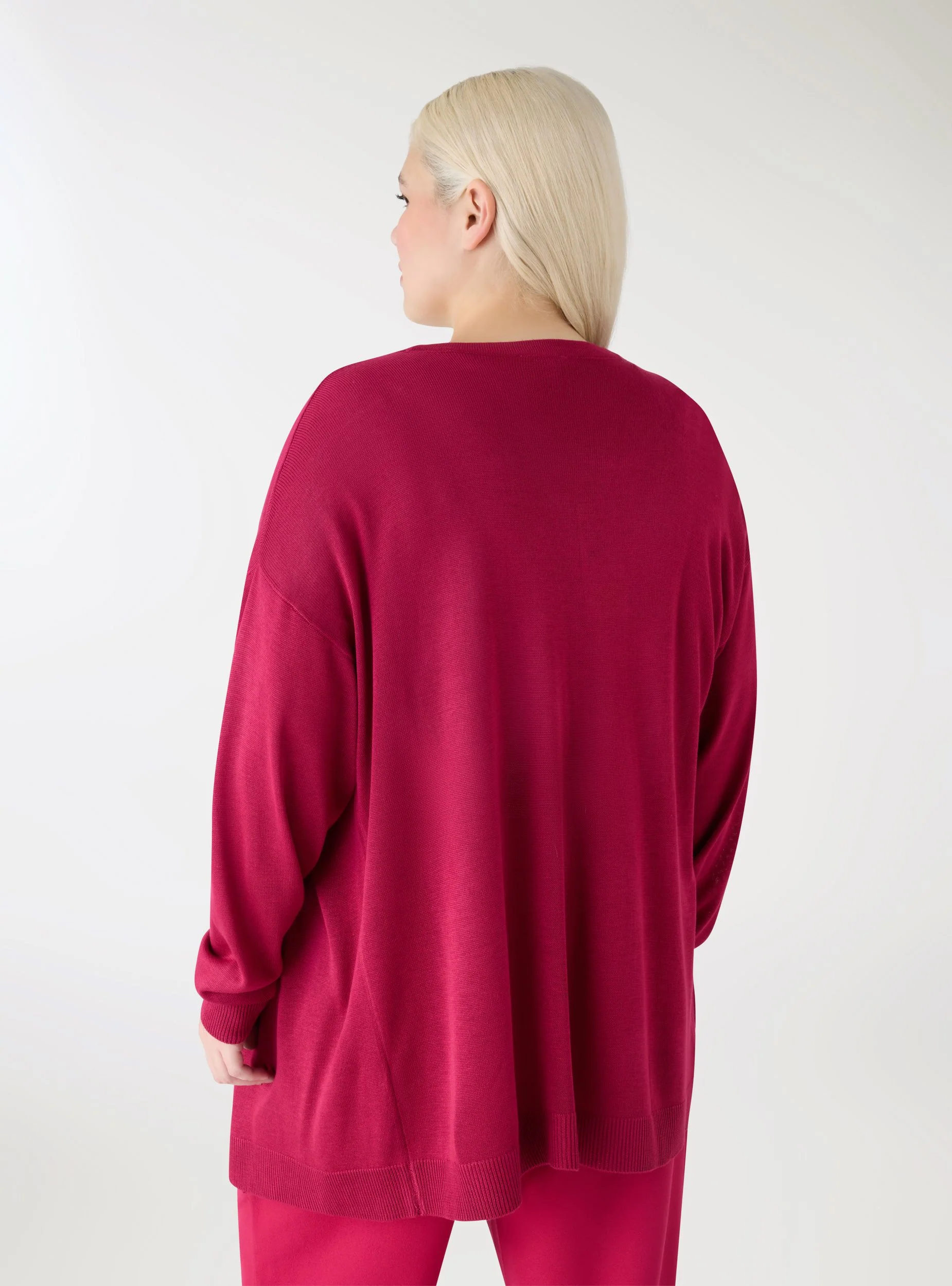 Cardigan aperto tinta unita - Image 4