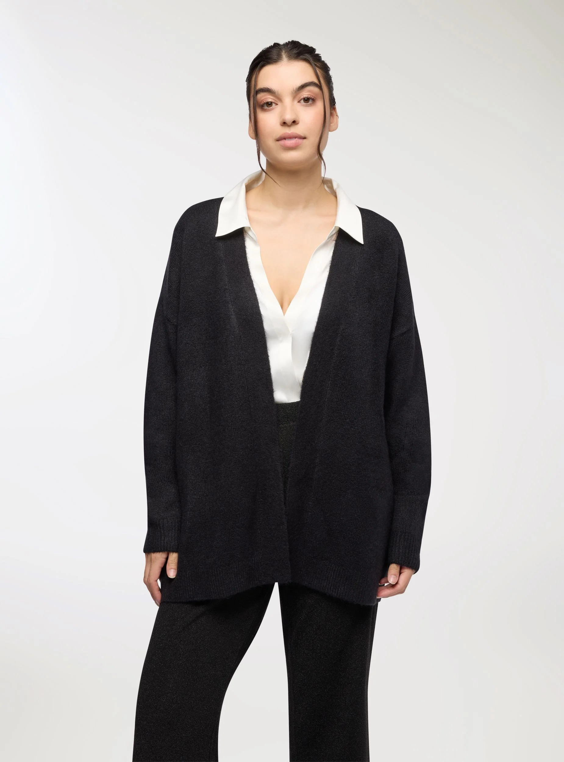 Cardigan aperto tinta unita - Image 8