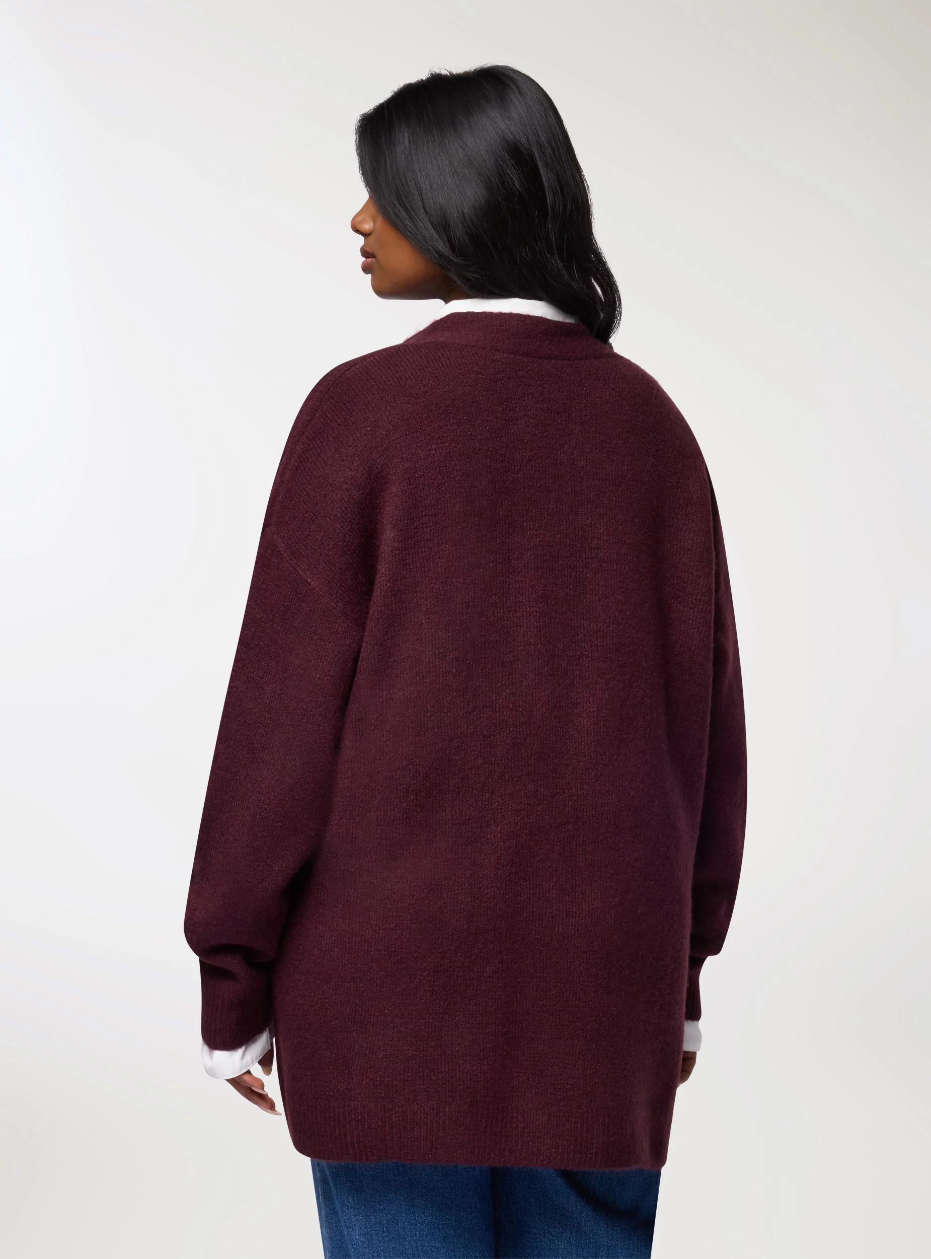 Cardigan aperto tinta unita