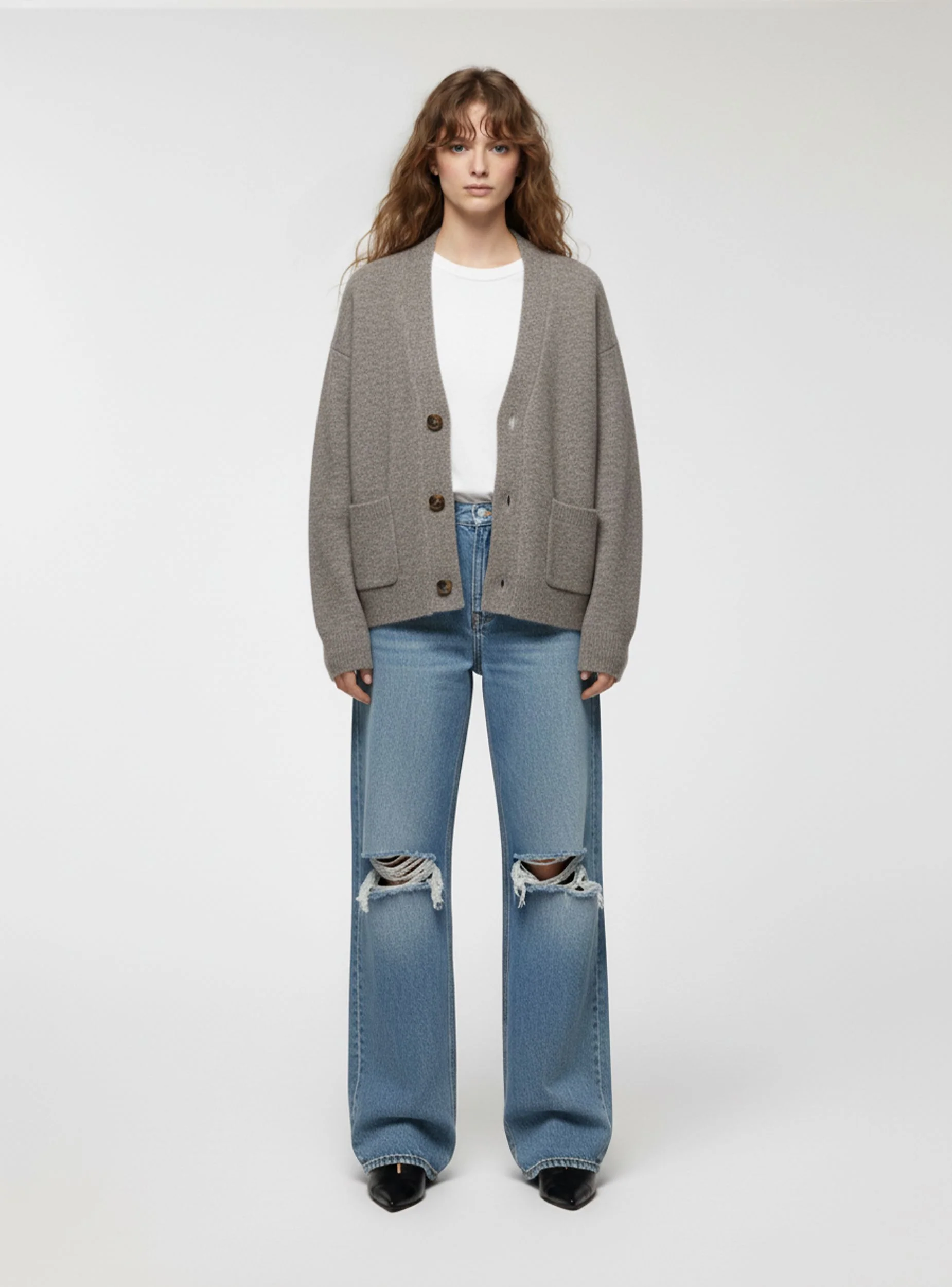 Cardigan con scollo a V e tasche - Image 8