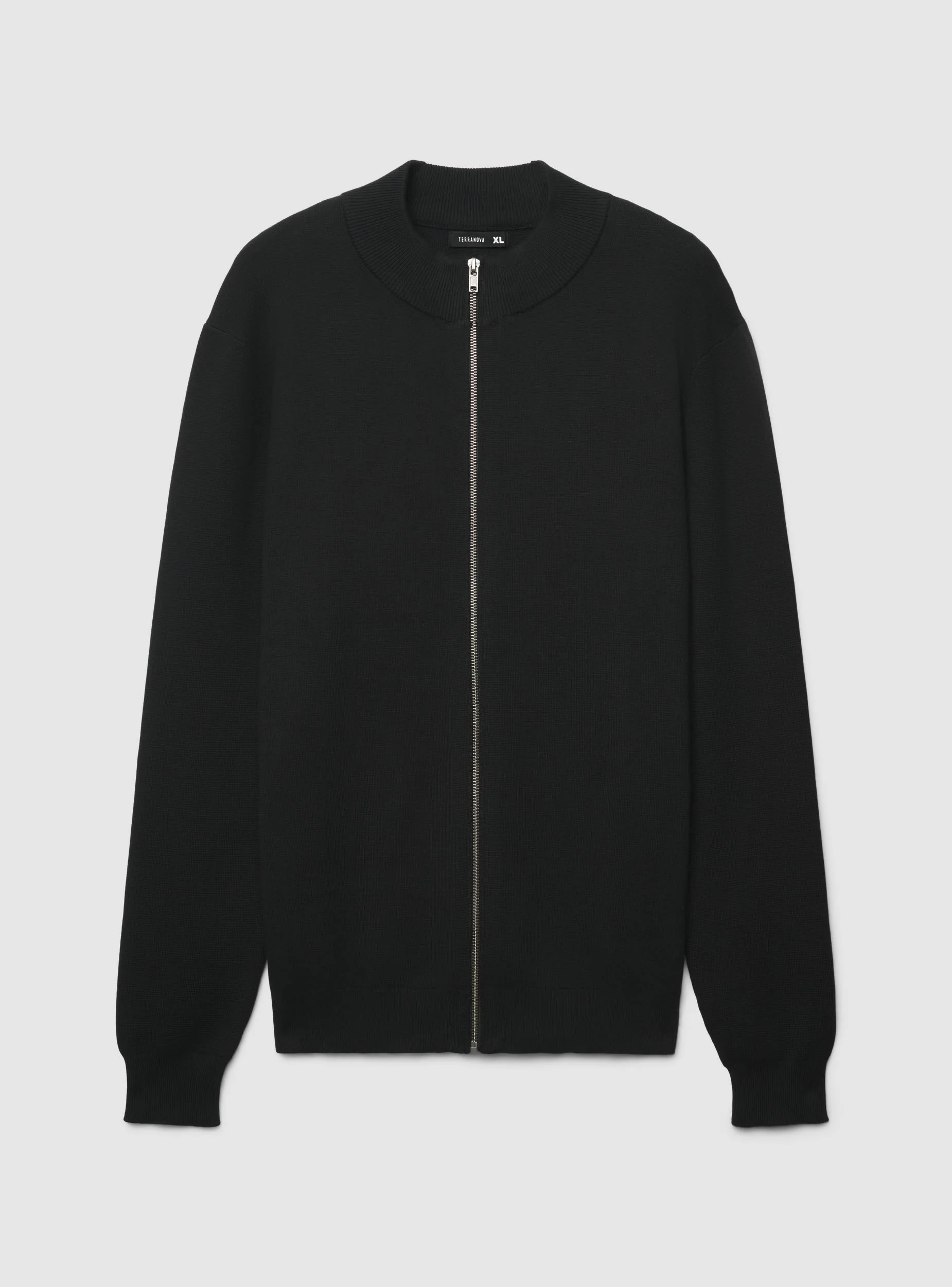 Cardigan con zip a tinta unita - Image 6
