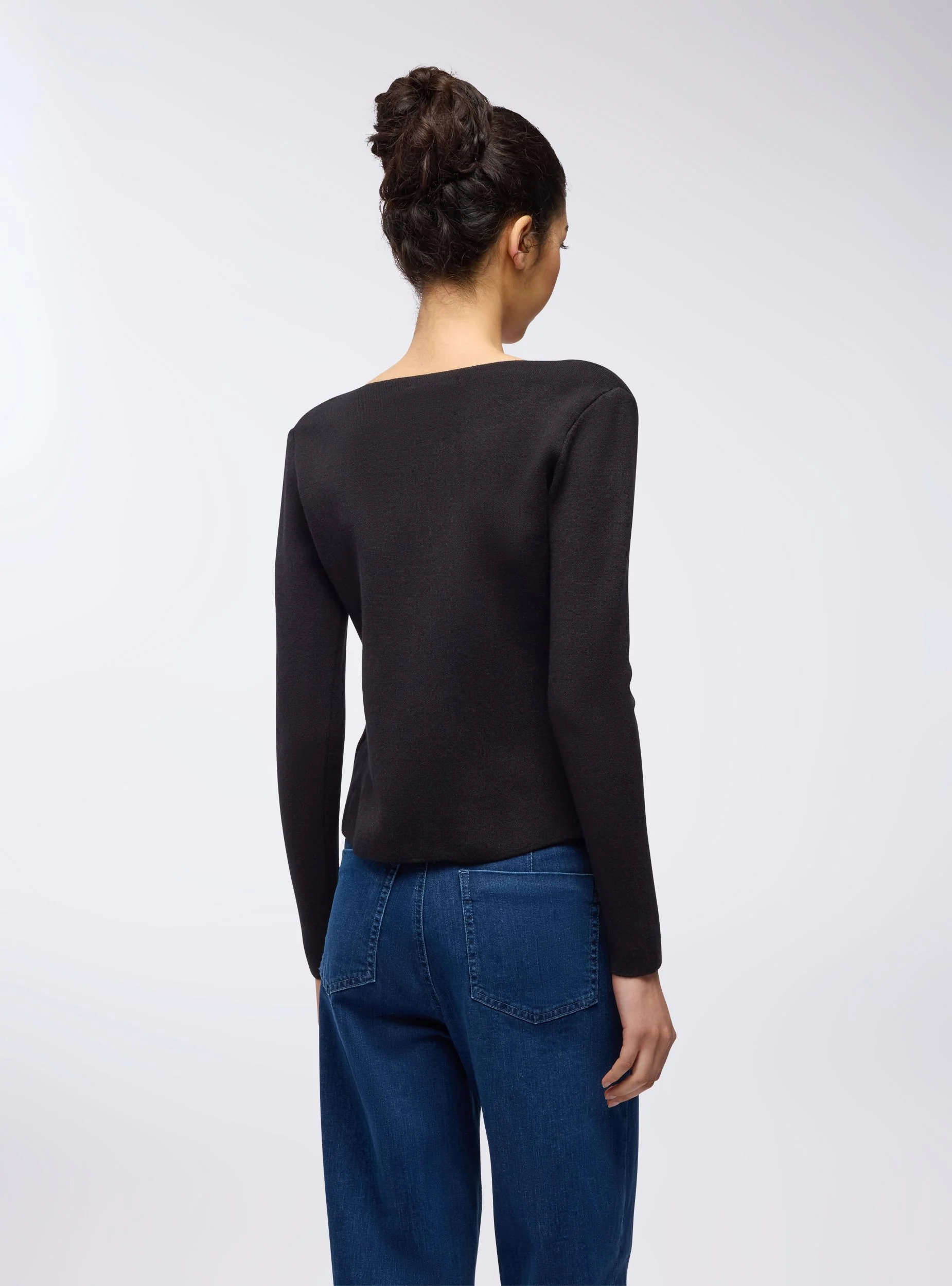 Cardigan con zip bidirezionale