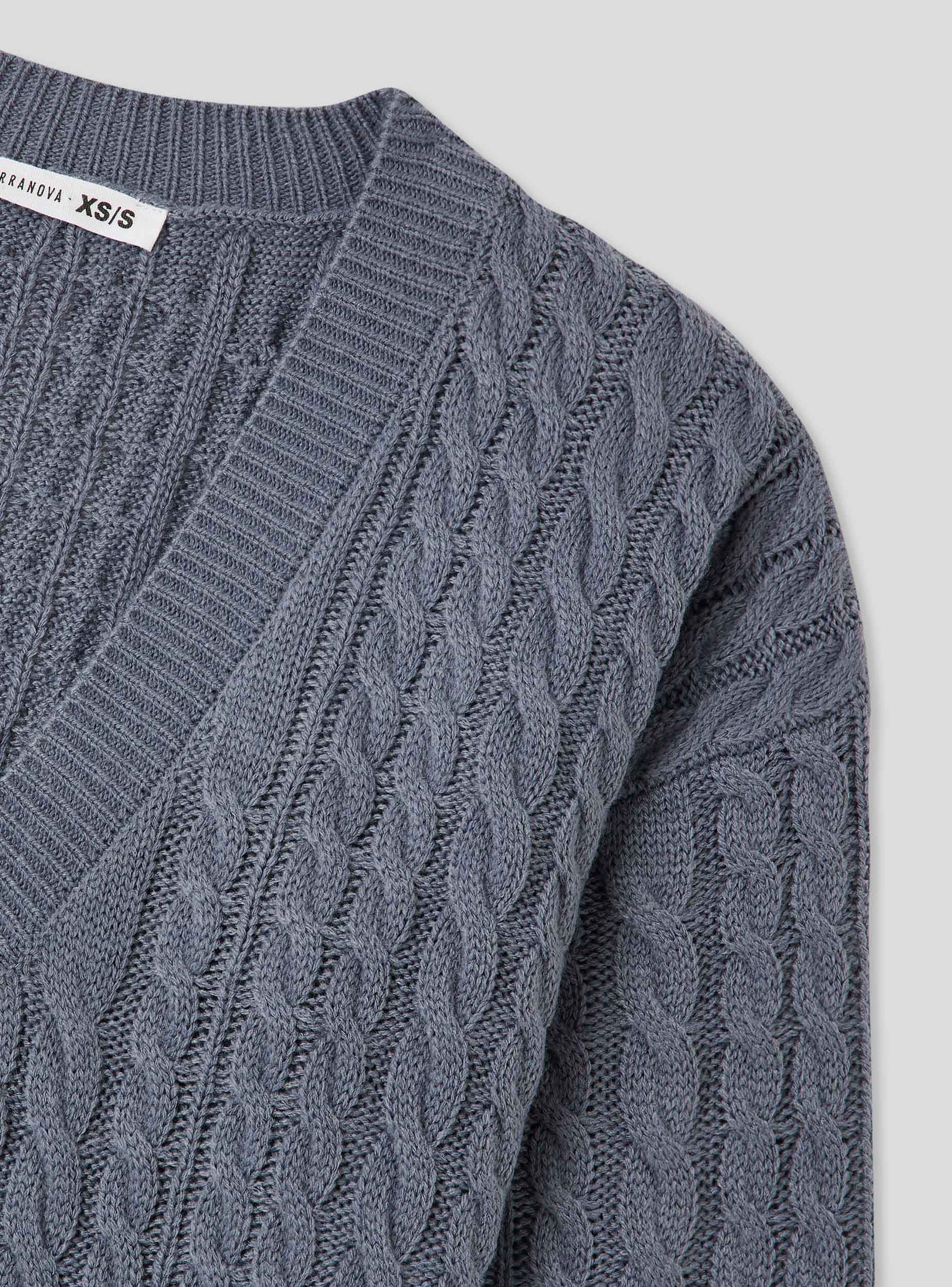 Cardigan crop con motivo a trecce - Image 6