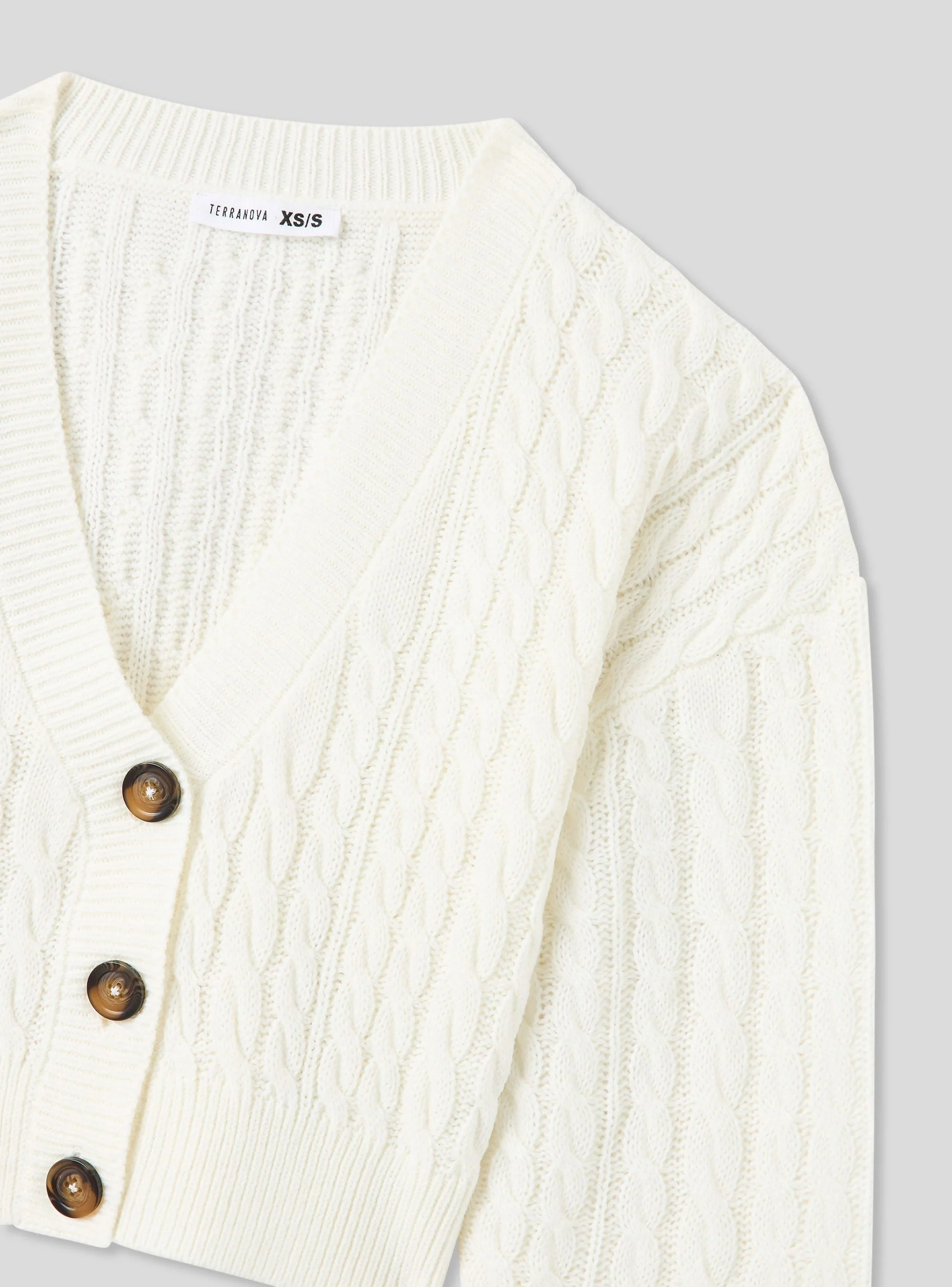 Cardigan crop con motivo a trecce - Image 4