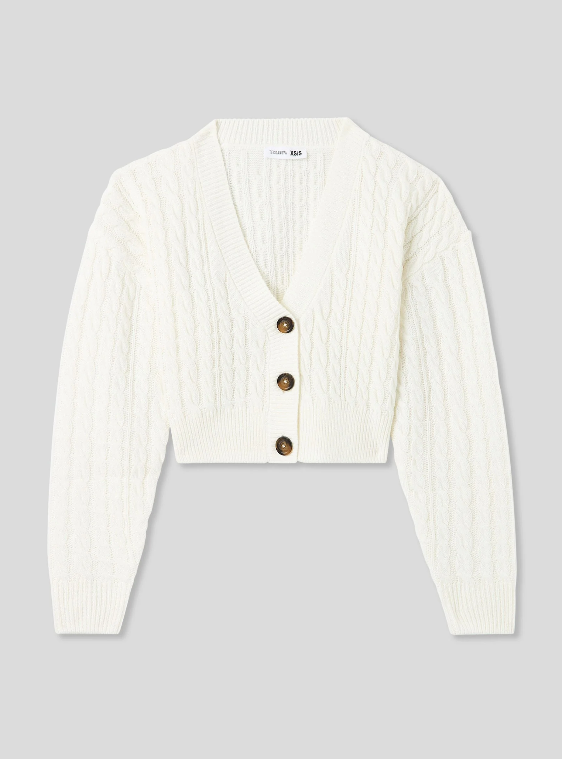 Cardigan crop con motivo a trecce - Image 6