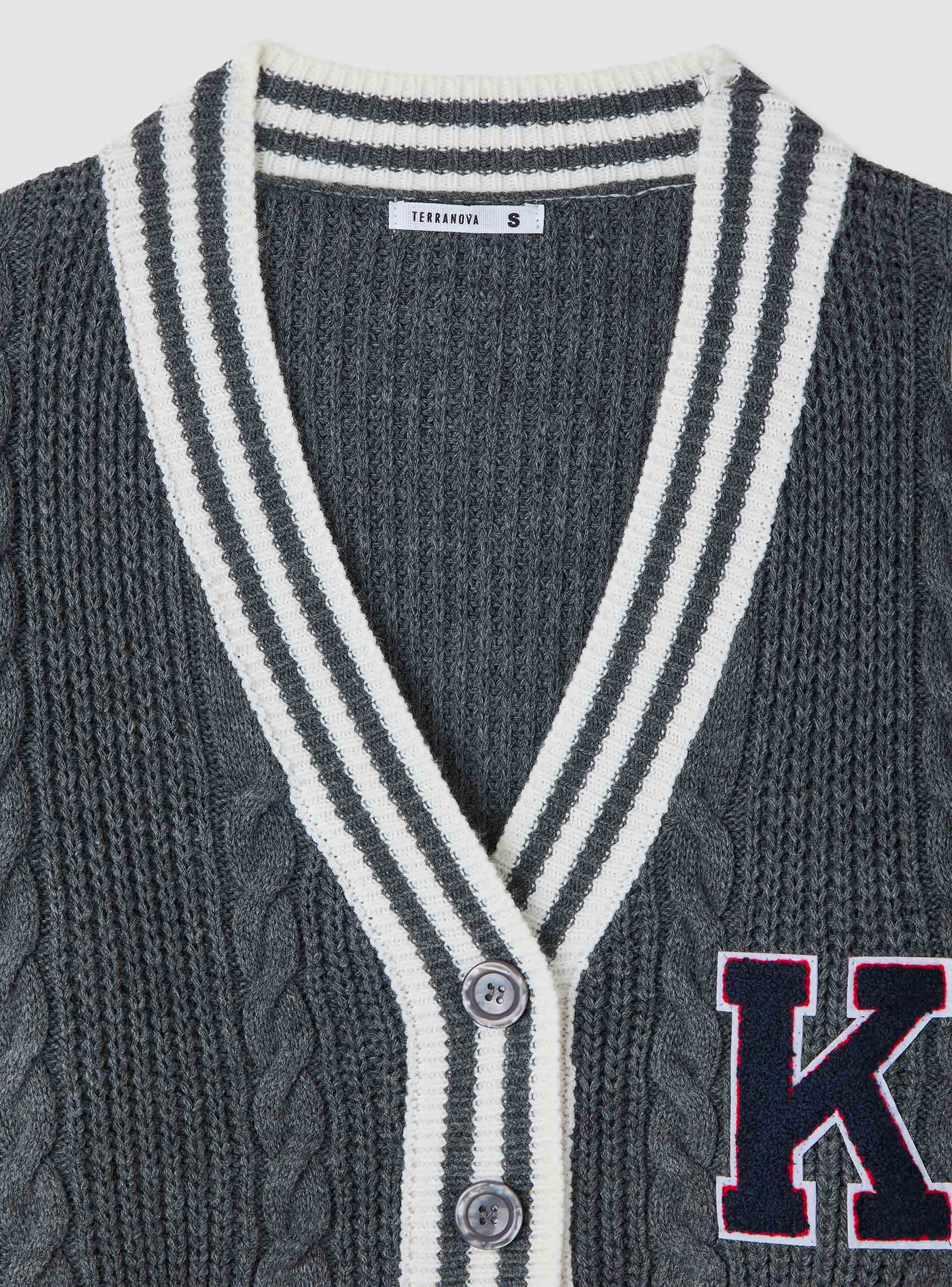 Cardigan crop patch stile college - Image 3