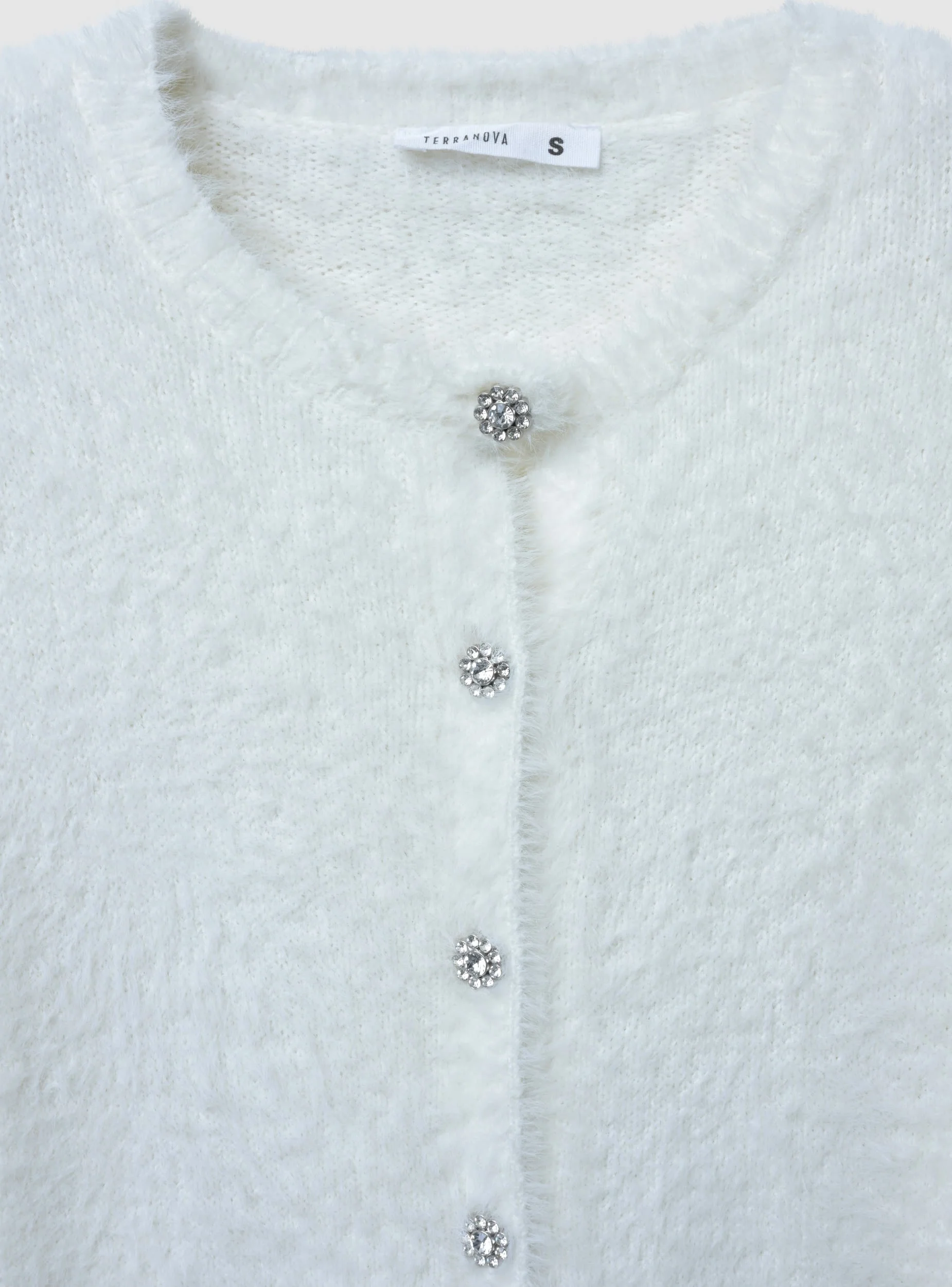 Cardigan effetto pelo con bottoni decorativi - Image 6