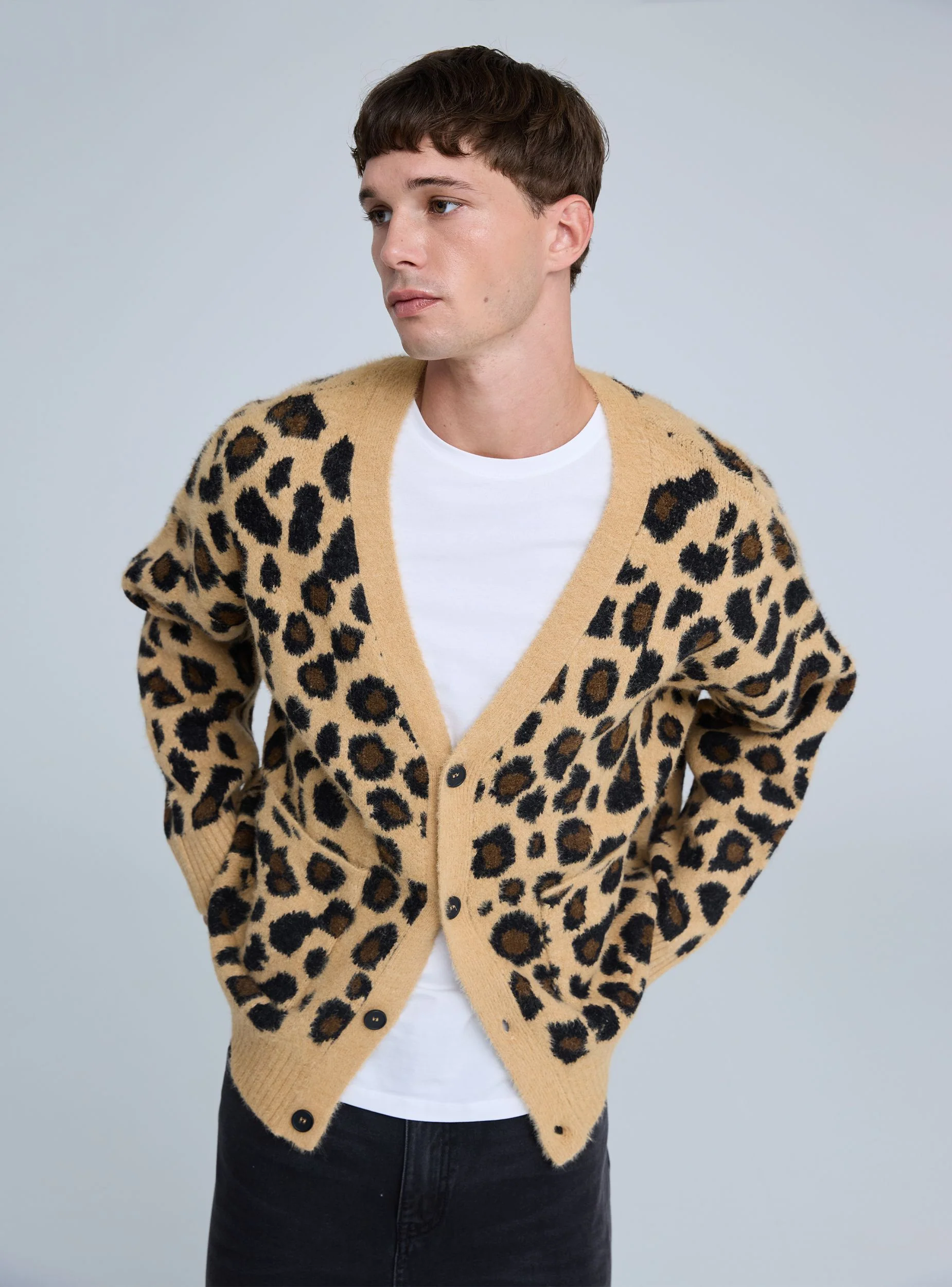 Cardigan fantasia animalier boxy fit - Image 2