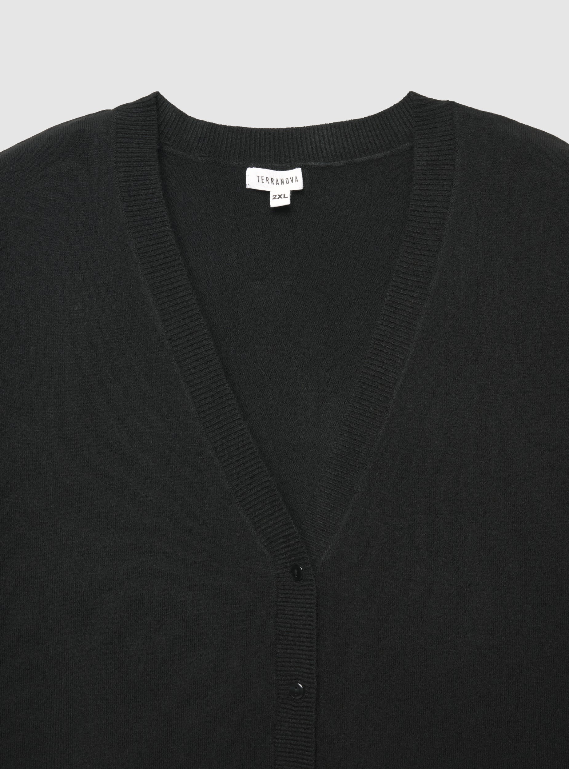 Cardigan scollo a v con bottoni - Image 2