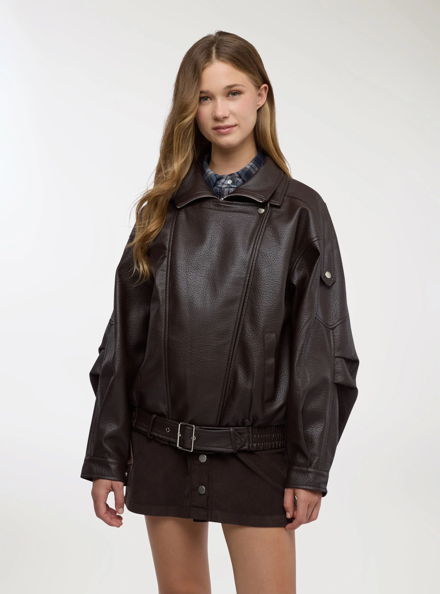 Chiodo oversize effetto pelle - Image 2