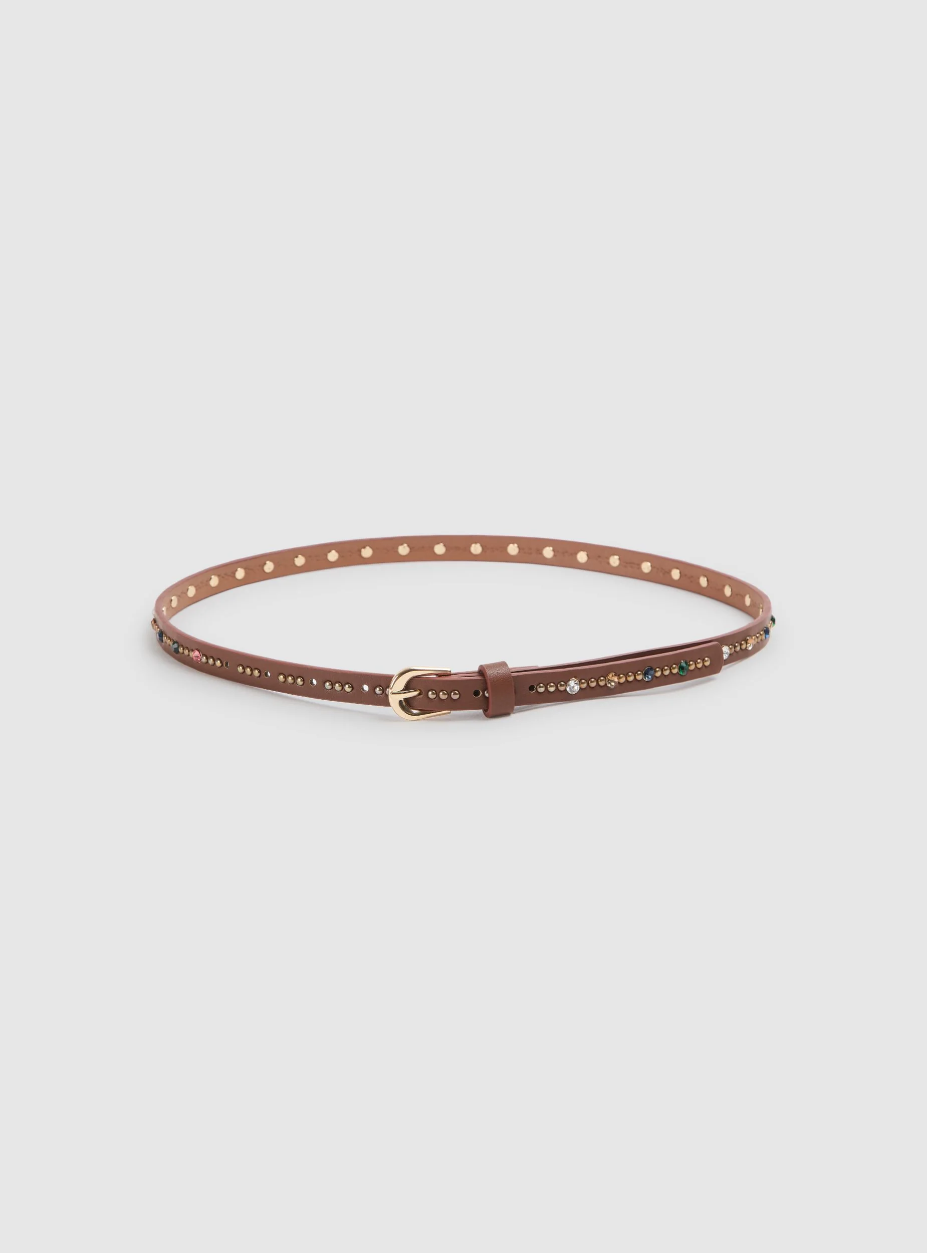 Cintura sottile con strass e borchie - Image 3