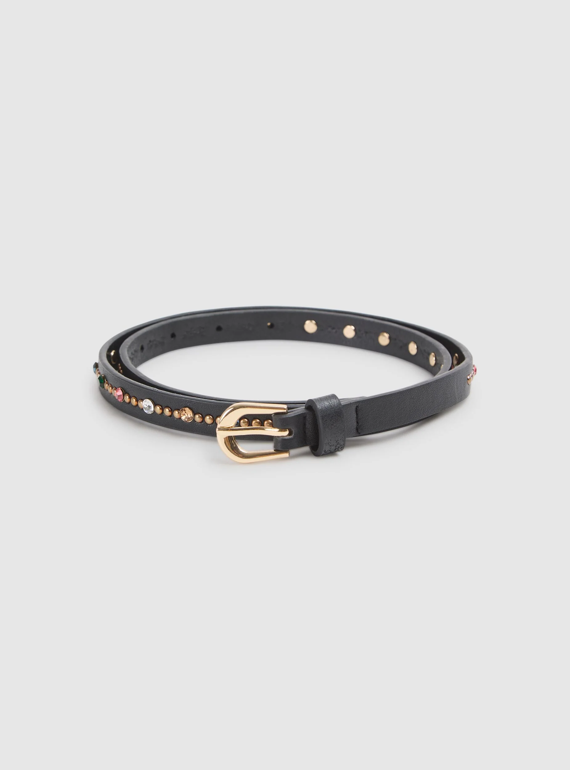Cintura sottile con strass e borchie - Image 3