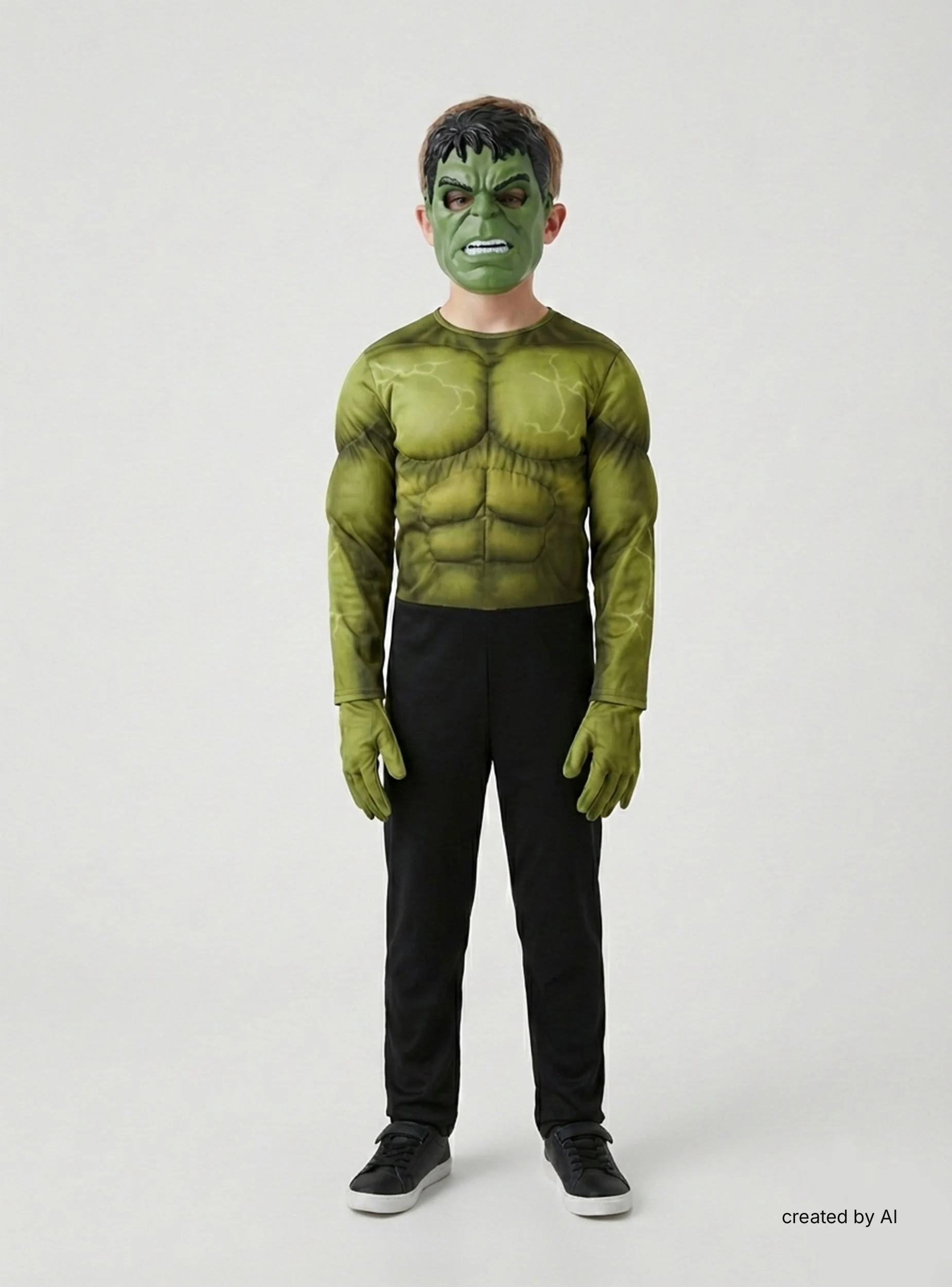 Costume di Hulk con maschera e guanti - Image 4